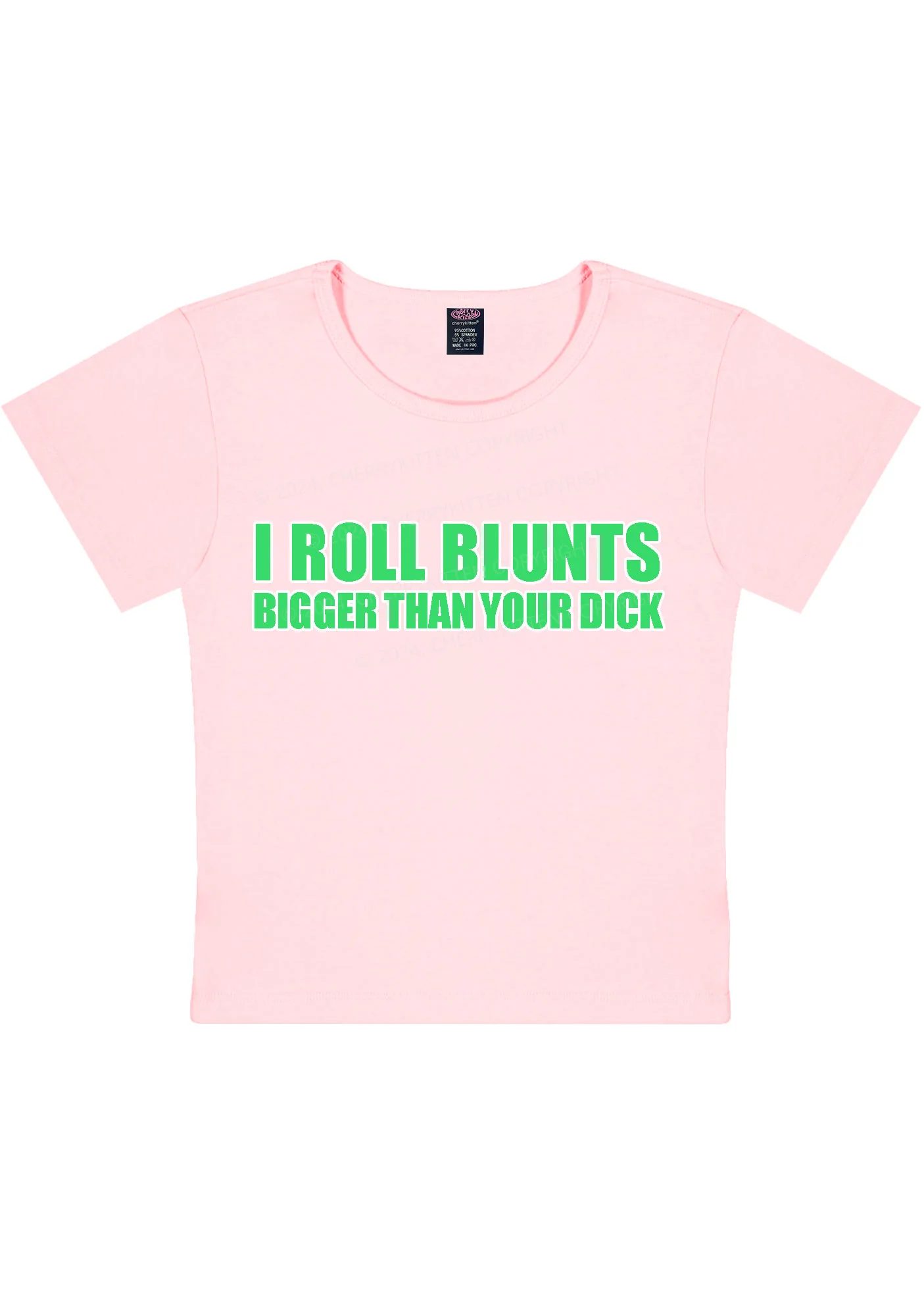 I Roll Blunts Y2K Baby Tee Cherrykitten - Image 12