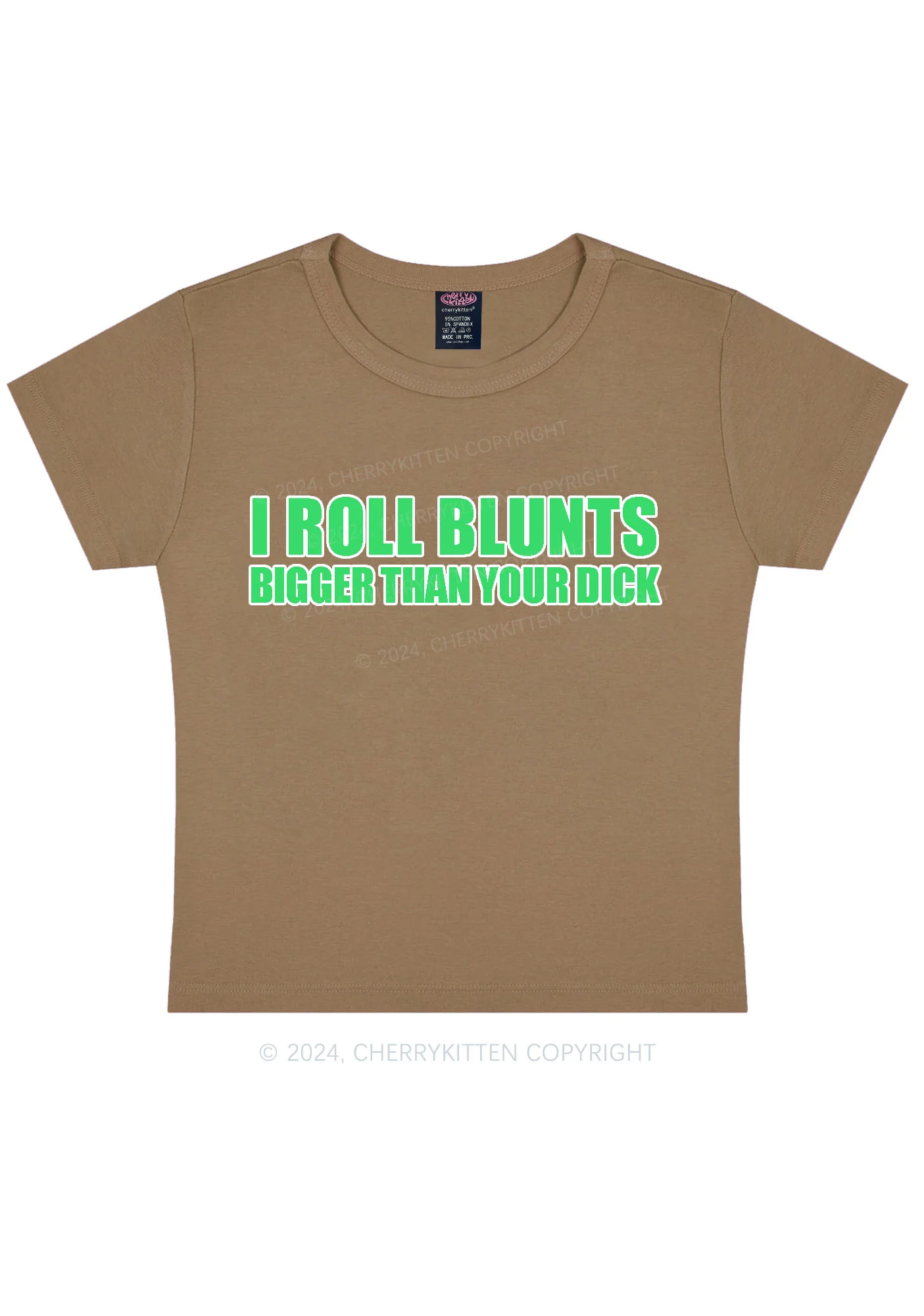 I Roll Blunts Y2K Baby Tee Cherrykitten - Image 9