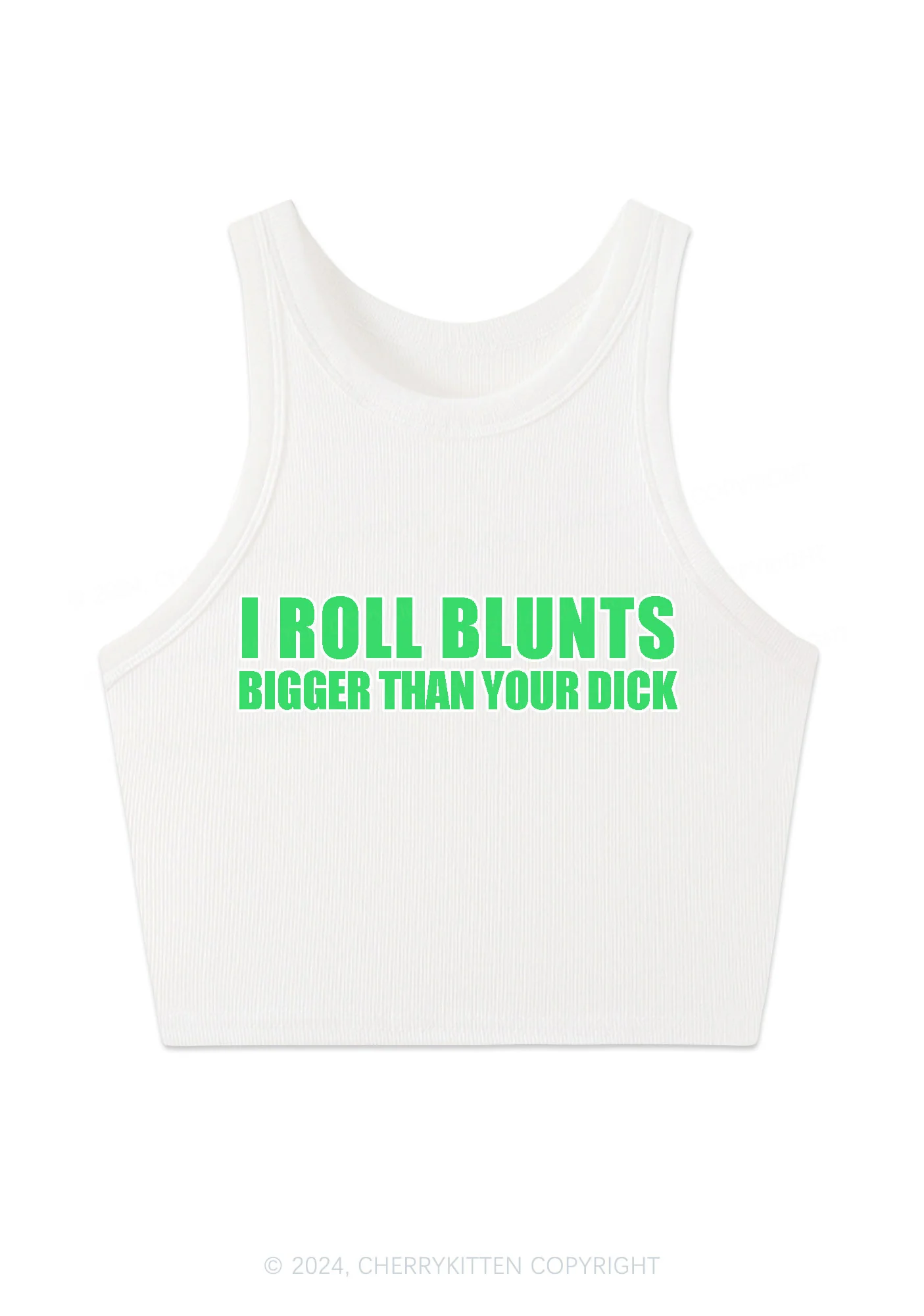 I Roll Blunts Y2K Crop Tank Top Cherrykitten - Image 5