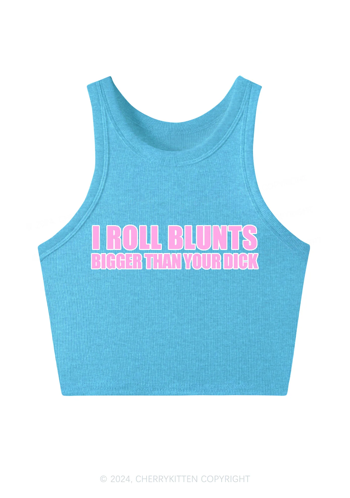 I Roll Blunts Y2K Crop Tank Top Cherrykitten - Image 6