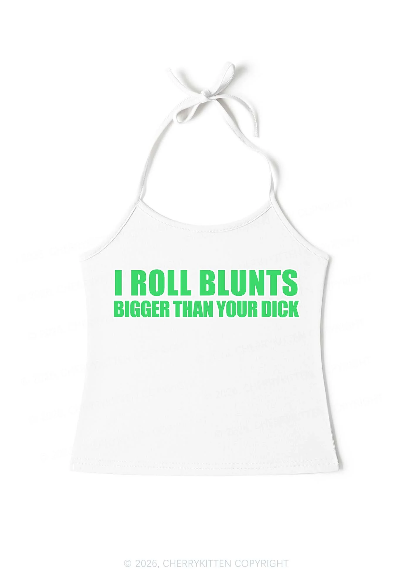 I Roll Blunts Y2K Halter Neck Cami Cherrykitten - Image 3