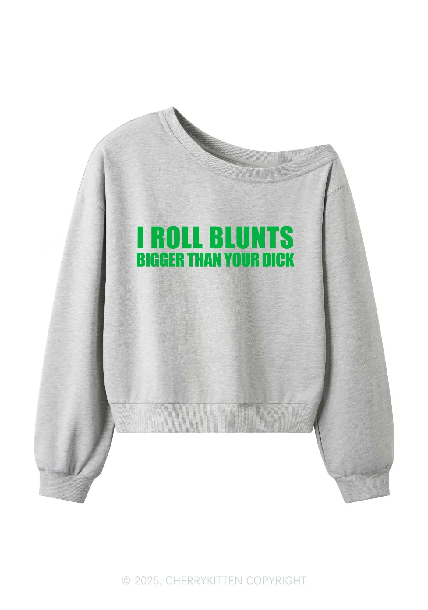 I Roll Blunts Y2K Off Shoulder Sweatshirts Cherrykitten - Image 3