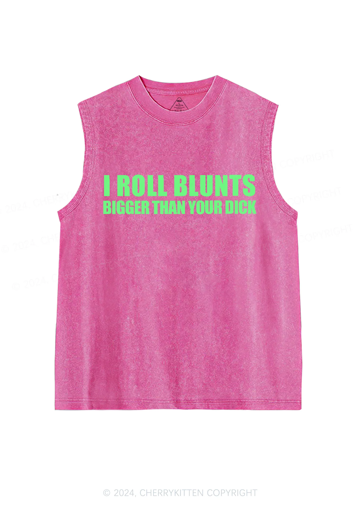 I Roll Blunts Y2K Washed Tank Cherrykitten - Image 3
