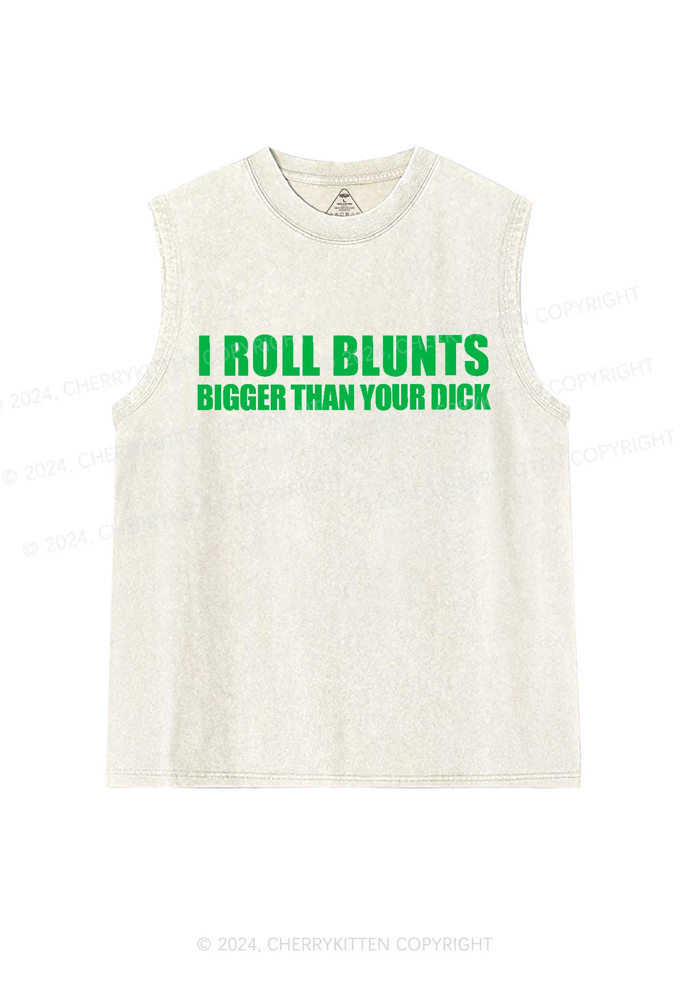 I Roll Blunts Y2K Washed Tank Cherrykitten - Image 4