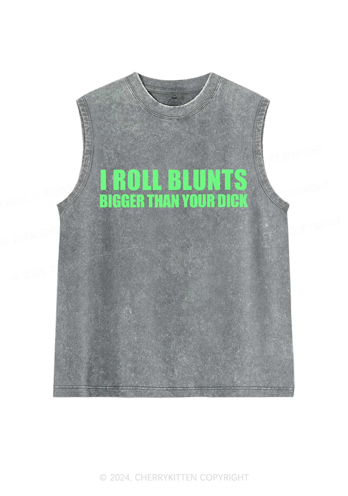 I Roll Blunts Y2K Washed Tank Cherrykitten - Image 6