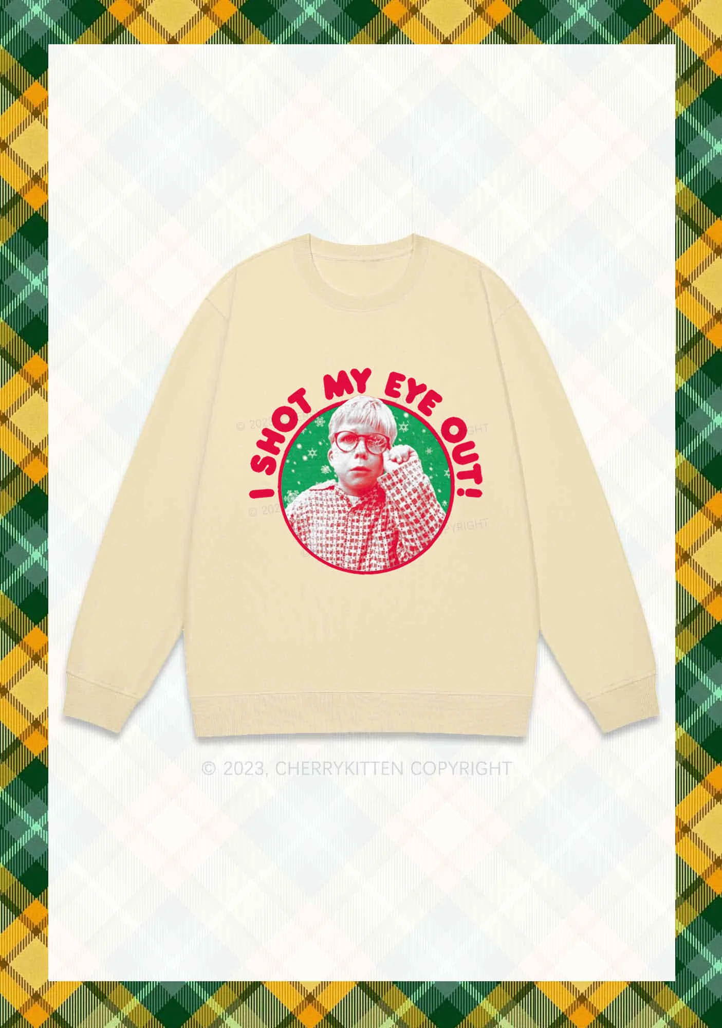 I Shot My Eye Out Christmas Y2K Sweatshirt Cherrykitten - Image 5