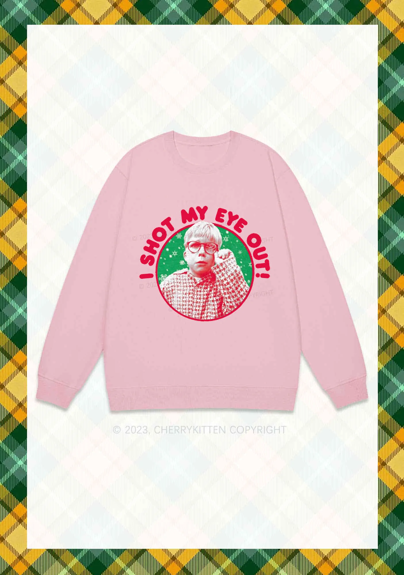 I Shot My Eye Out Christmas Y2K Sweatshirt Cherrykitten - Image 6