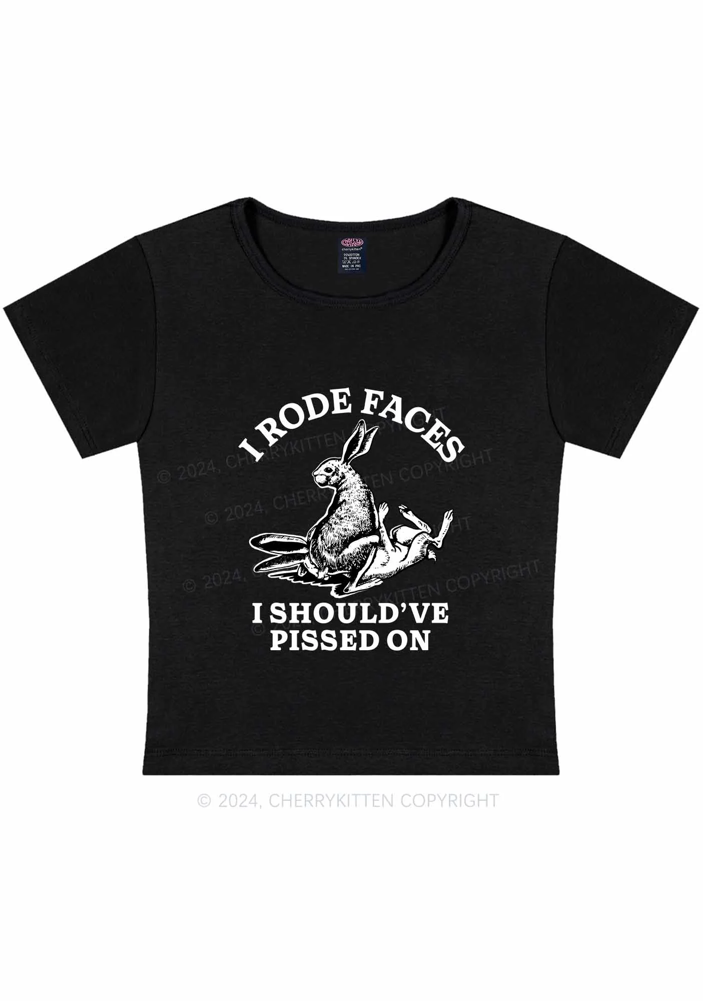 I Should've Pissed On Y2K Baby Tee Cherrykitten - Image 5
