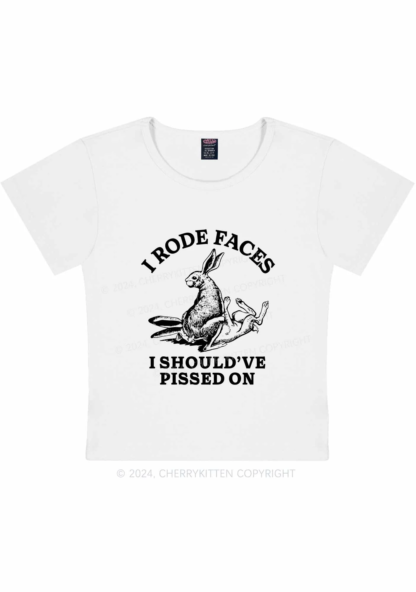 I Should've Pissed On Y2K Baby Tee Cherrykitten - Image 6