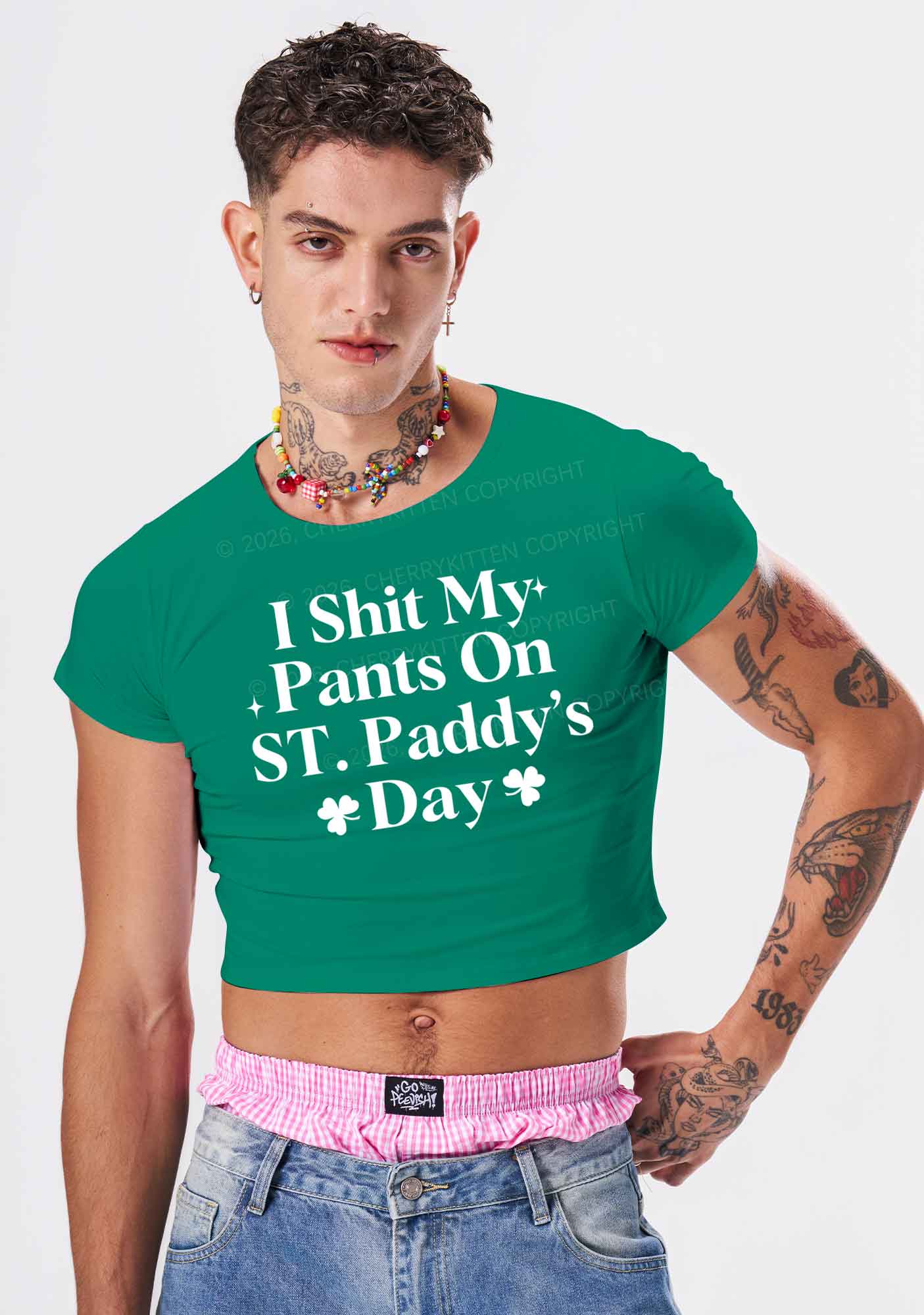 I Shxt My Pants St Patricks Y2K Baby Tee Cherrykitten - Image 2