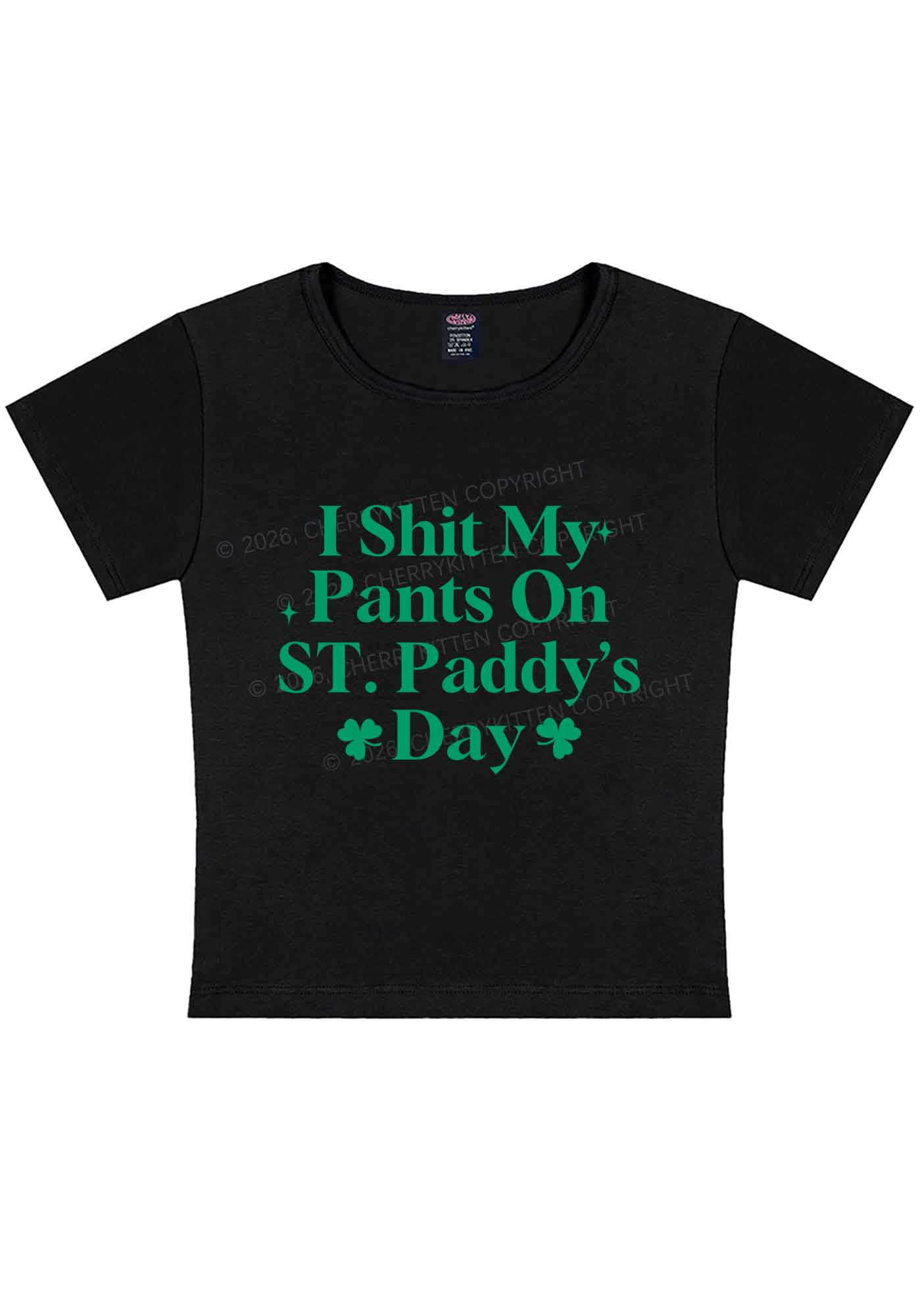 I Shxt My Pants St Patricks Y2K Baby Tee Cherrykitten - Image 3