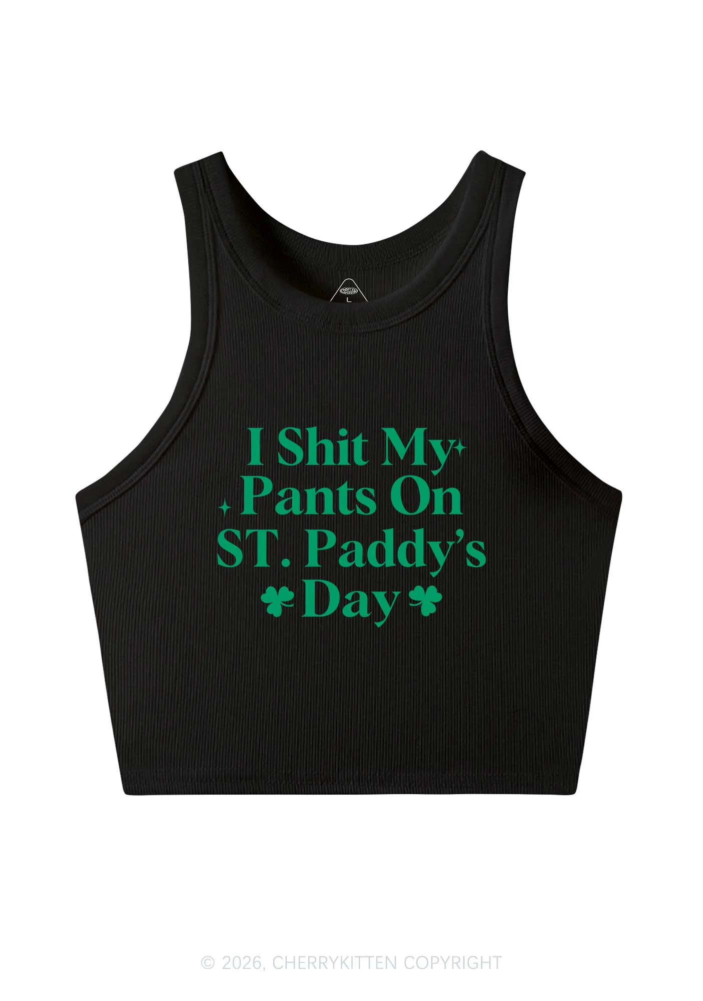 I Shxt My Pants St Patricks Y2K Crop Tank Top Cherrykitten - Image 3