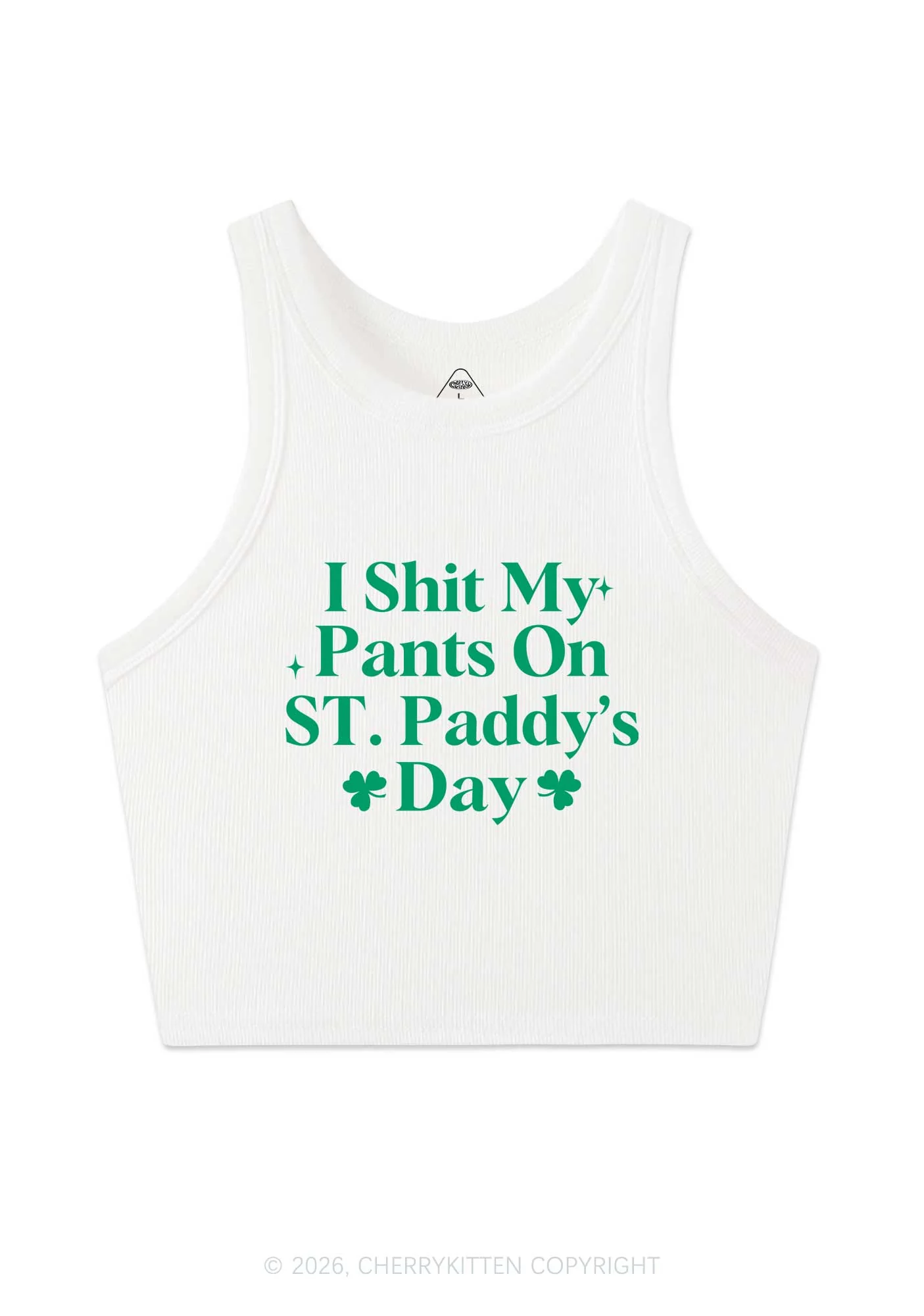 I Shxt My Pants St Patricks Y2K Crop Tank Top Cherrykitten - Image 4