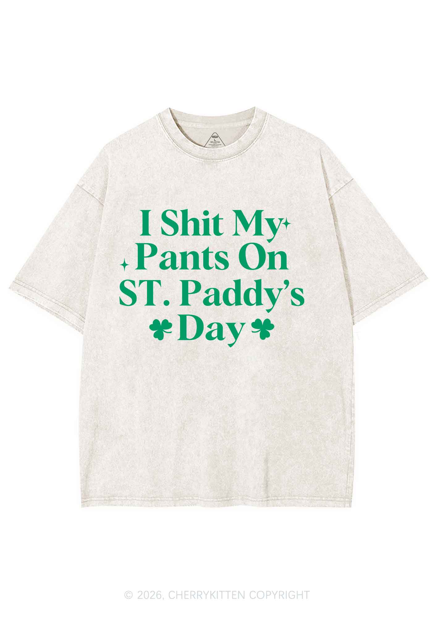 I Shxt My Pants St Patricks Y2K Shirts Washed Tee Cherrykitten - Image 3