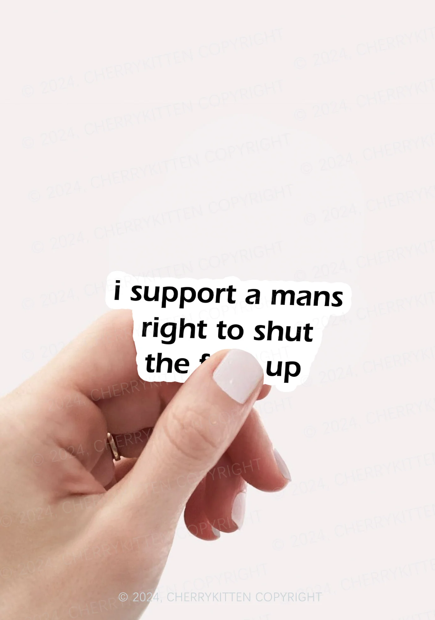 I Support A Mans Right 1Pc Y2K Sticker Cherrykitten - Image 2
