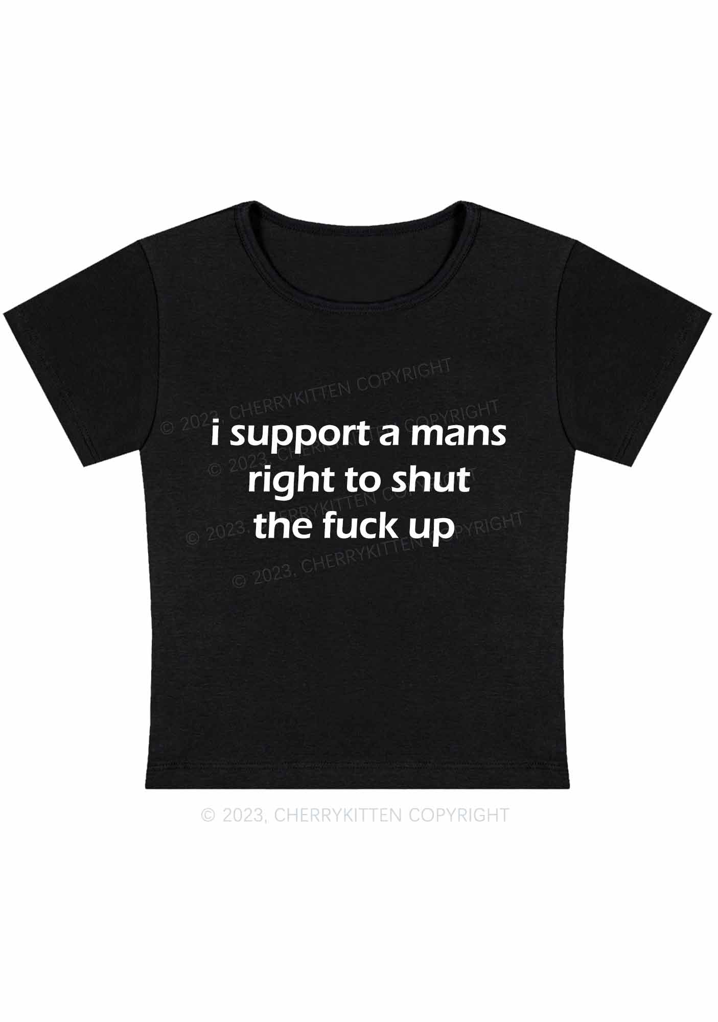 I Support A Mans Right Y2K Baby Tee Cherrykitten - Image 5