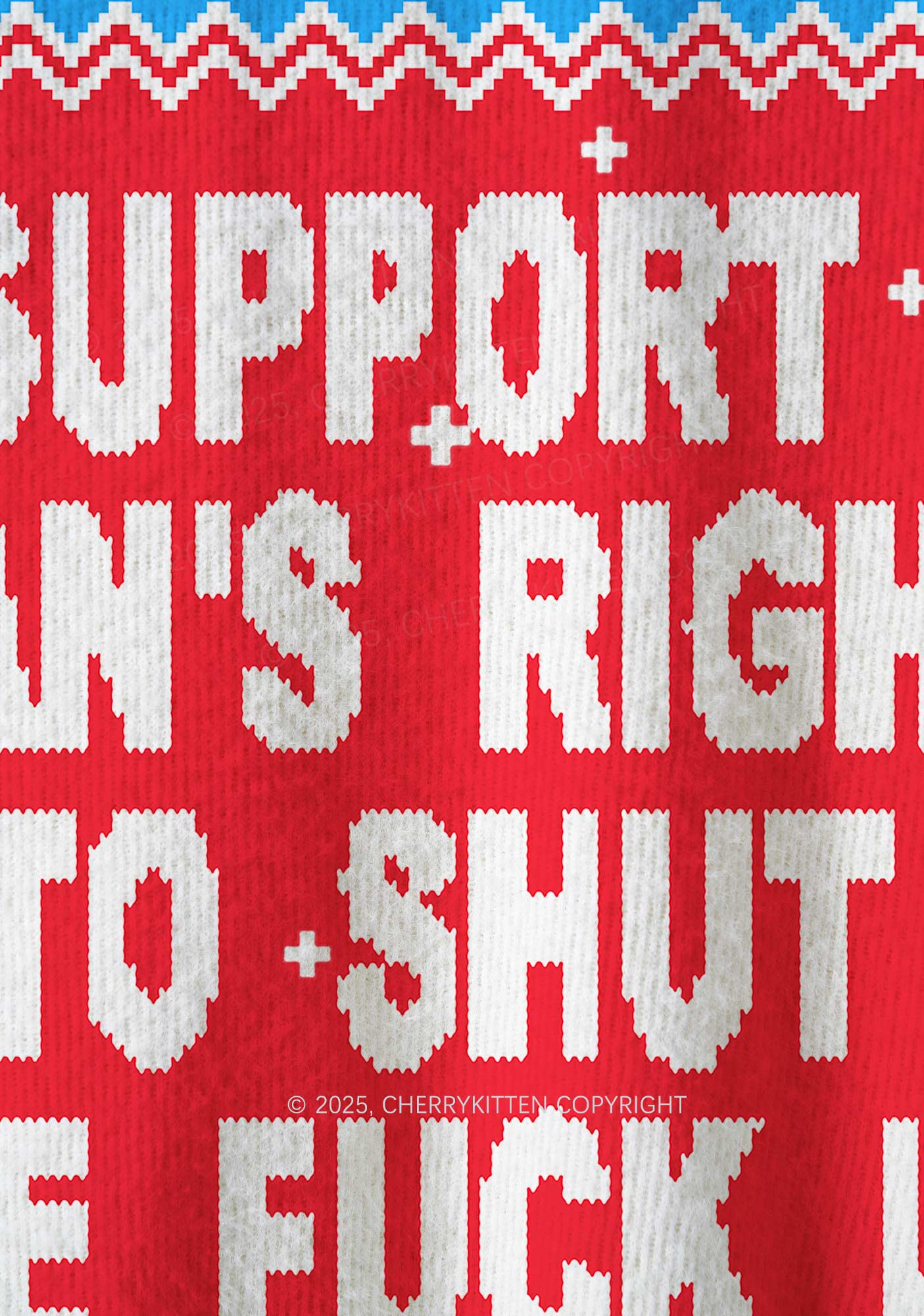 I Support A Mans Right Y2K Christmas Knit Sweatshirt Cherrykitten - Image 6
