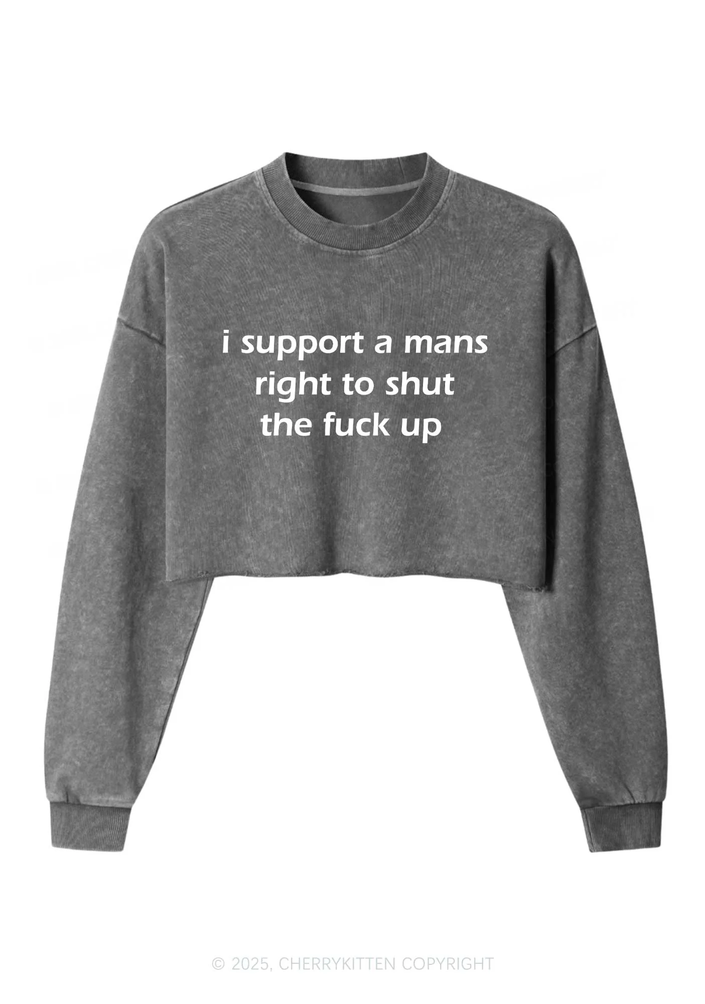 I Support A Mans Right Y2K Crop Washed Sweatshirts Cherrykitten - Image 4
