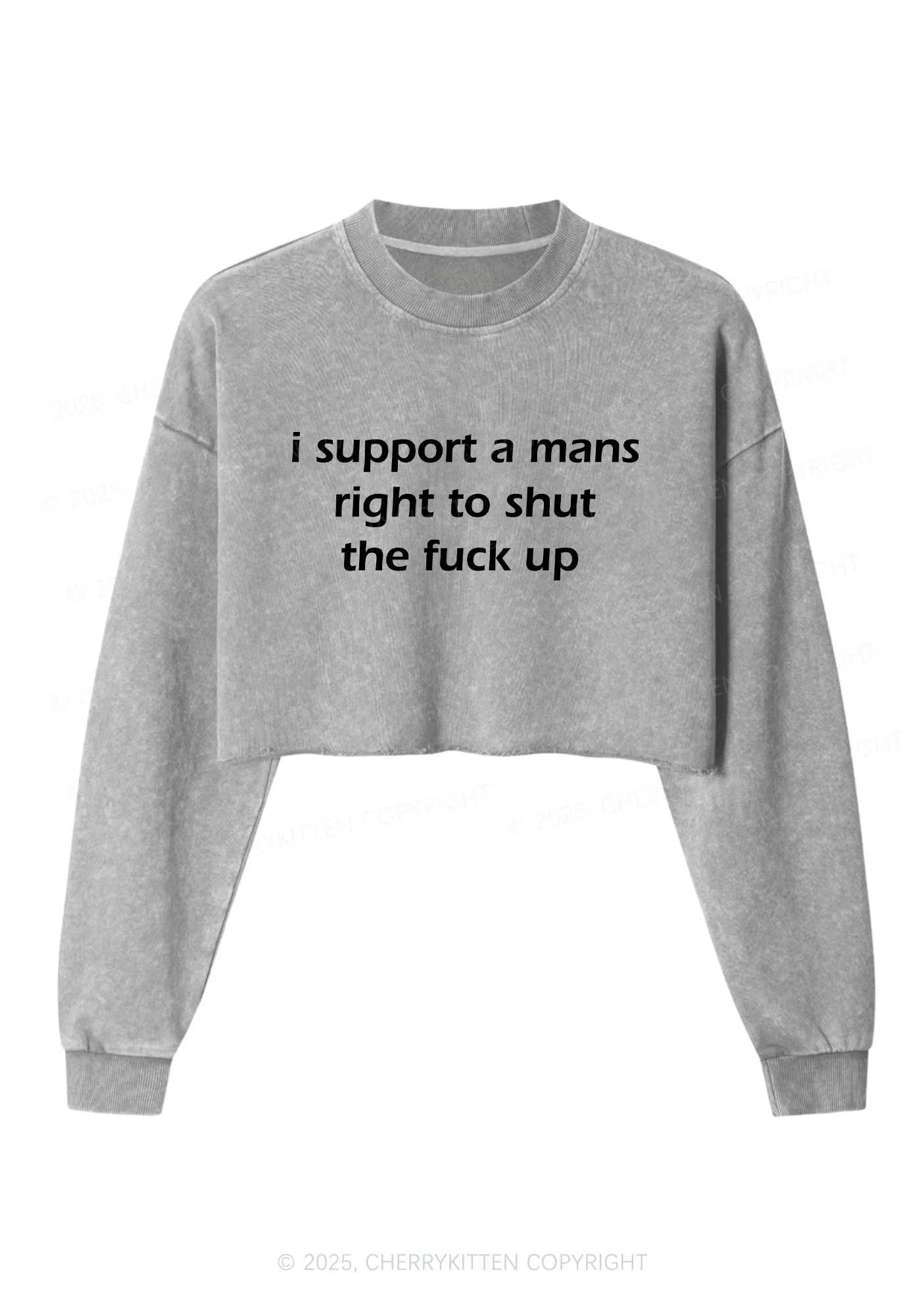 I Support A Mans Right Y2K Crop Washed Sweatshirts Cherrykitten - Image 5