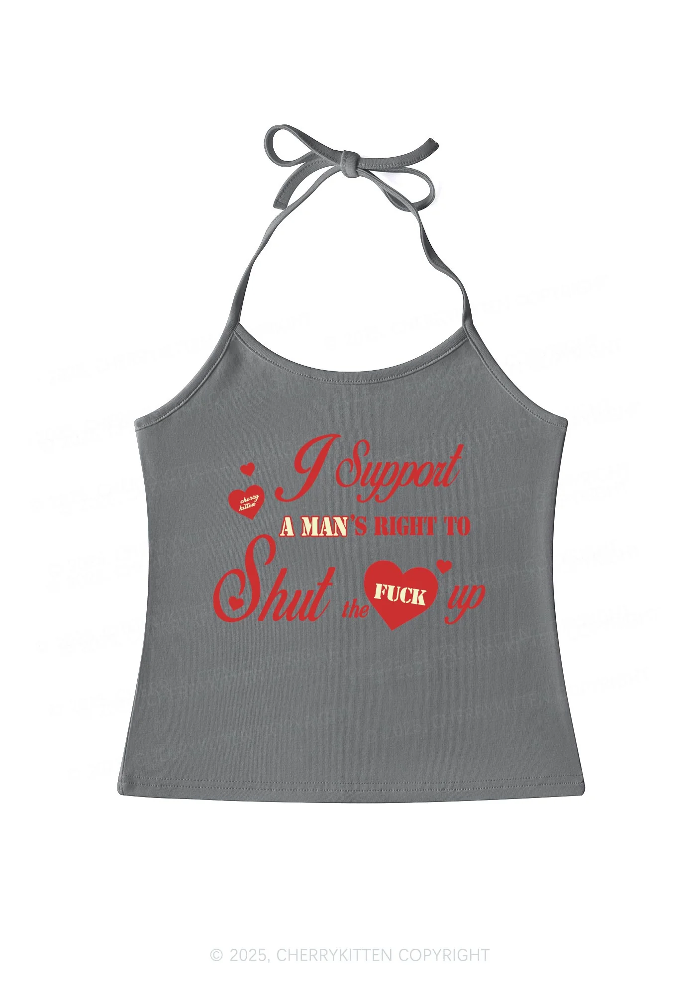 I Support A Mans Right Y2K Halter Neck Cami Cherrykitten - Image 2