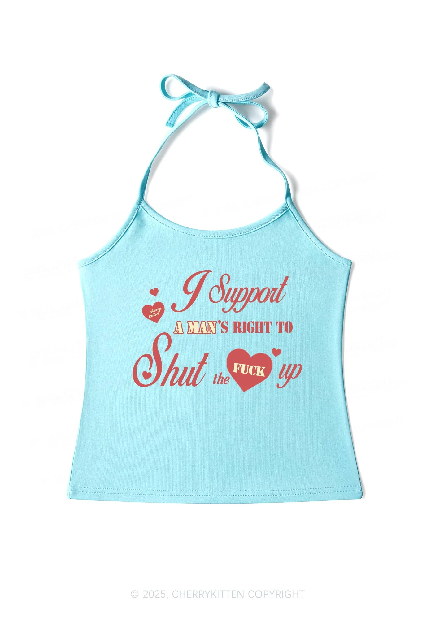 I Support A Mans Right Y2K Halter Neck Cami Cherrykitten - Image 3