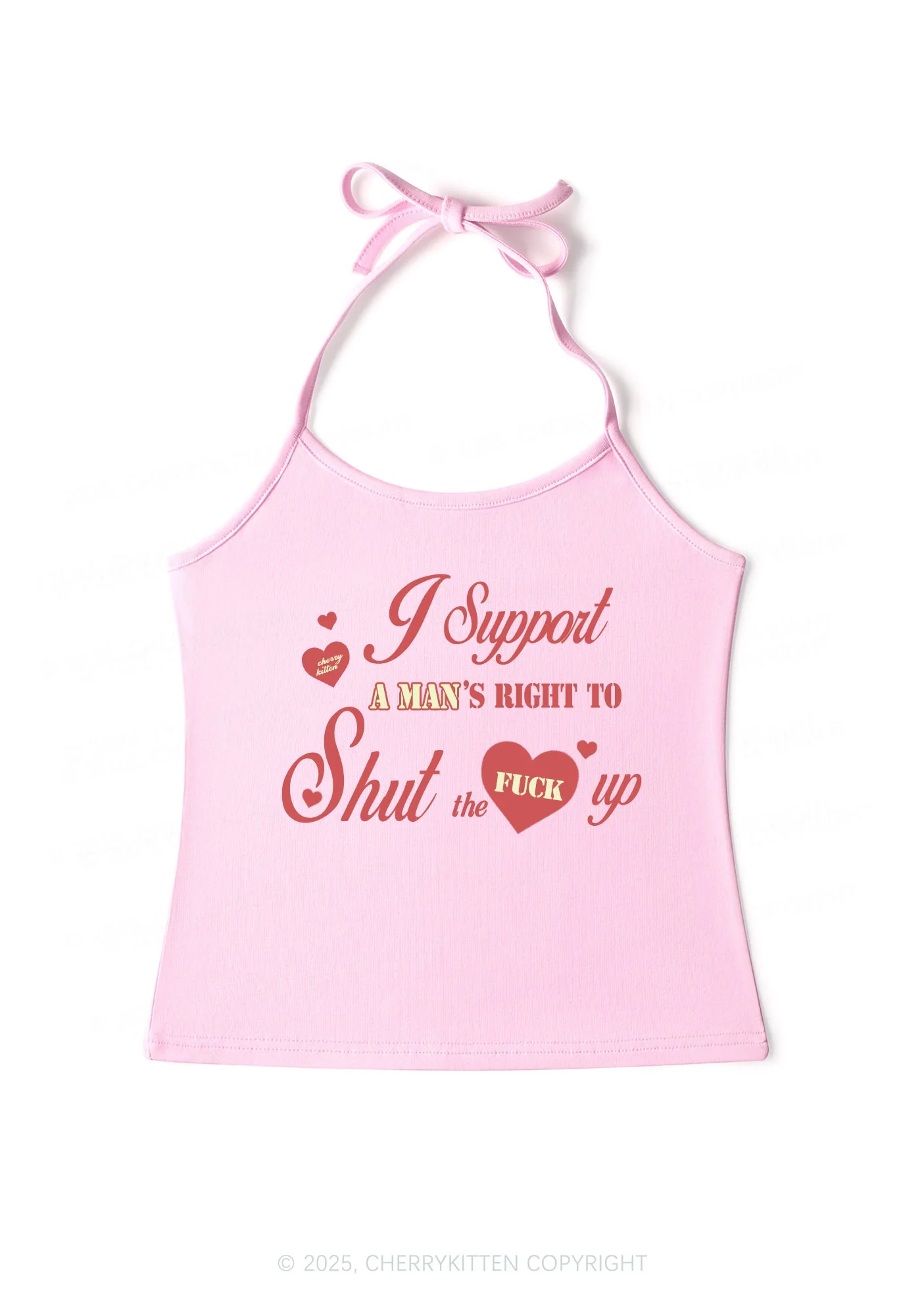 I Support A Mans Right Y2K Halter Neck Cami Cherrykitten - Image 5