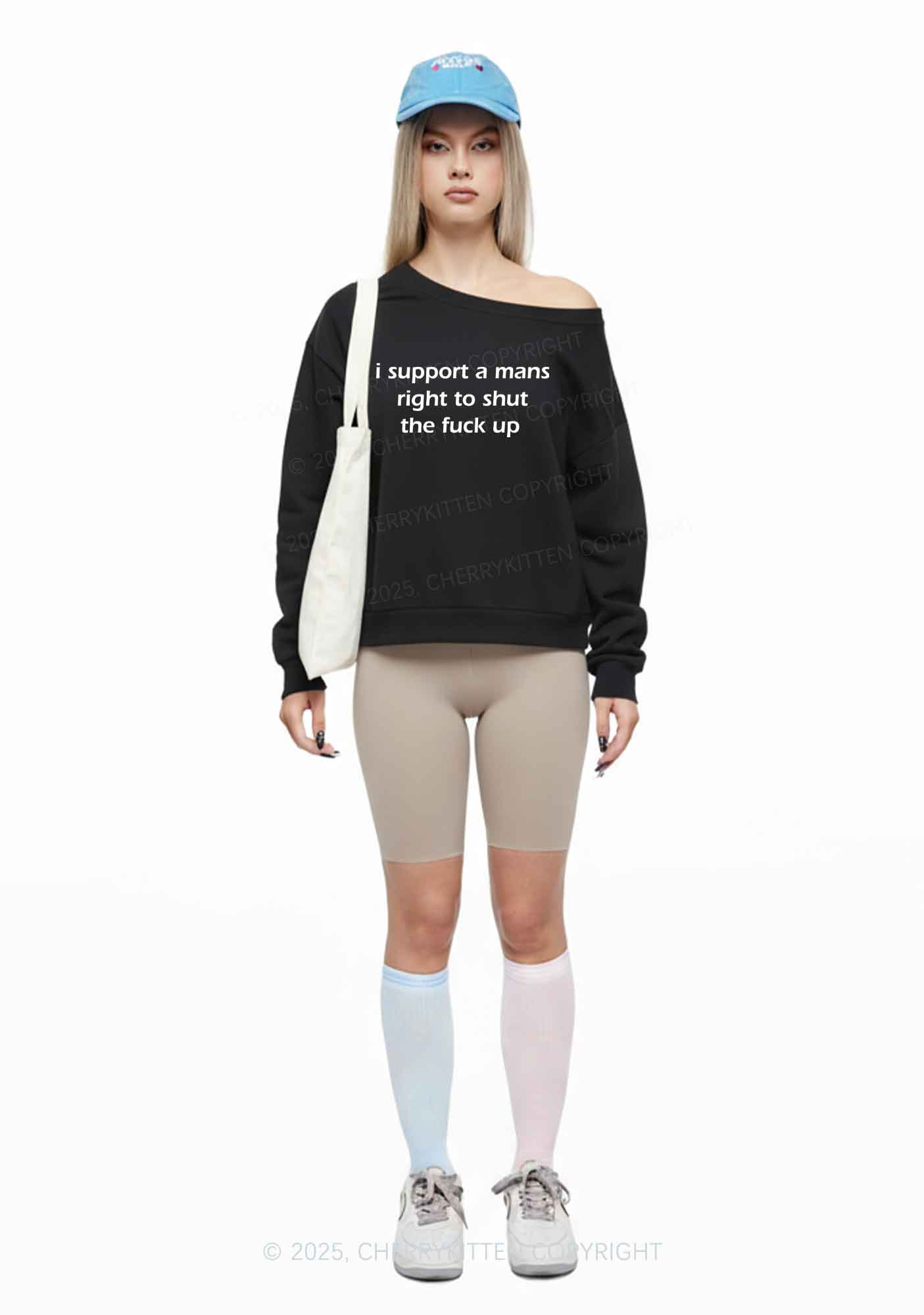 I Support A Mans Right Y2K Off Shoulder Sweatshirts Cherrykitten - Image 2