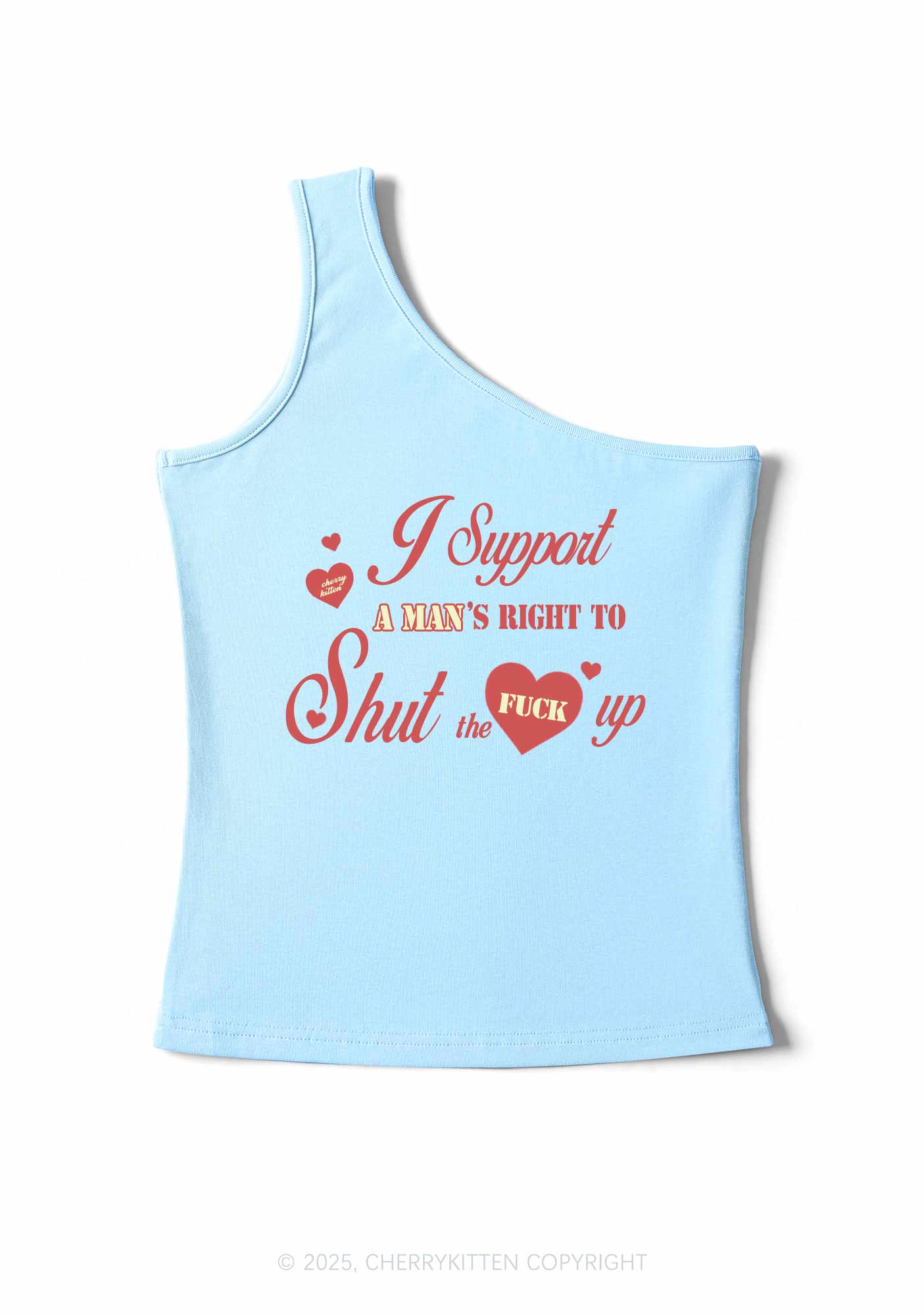 I Support A Mans Right Y2K One Shoulder Tank Top Cherrykitten - Image 3