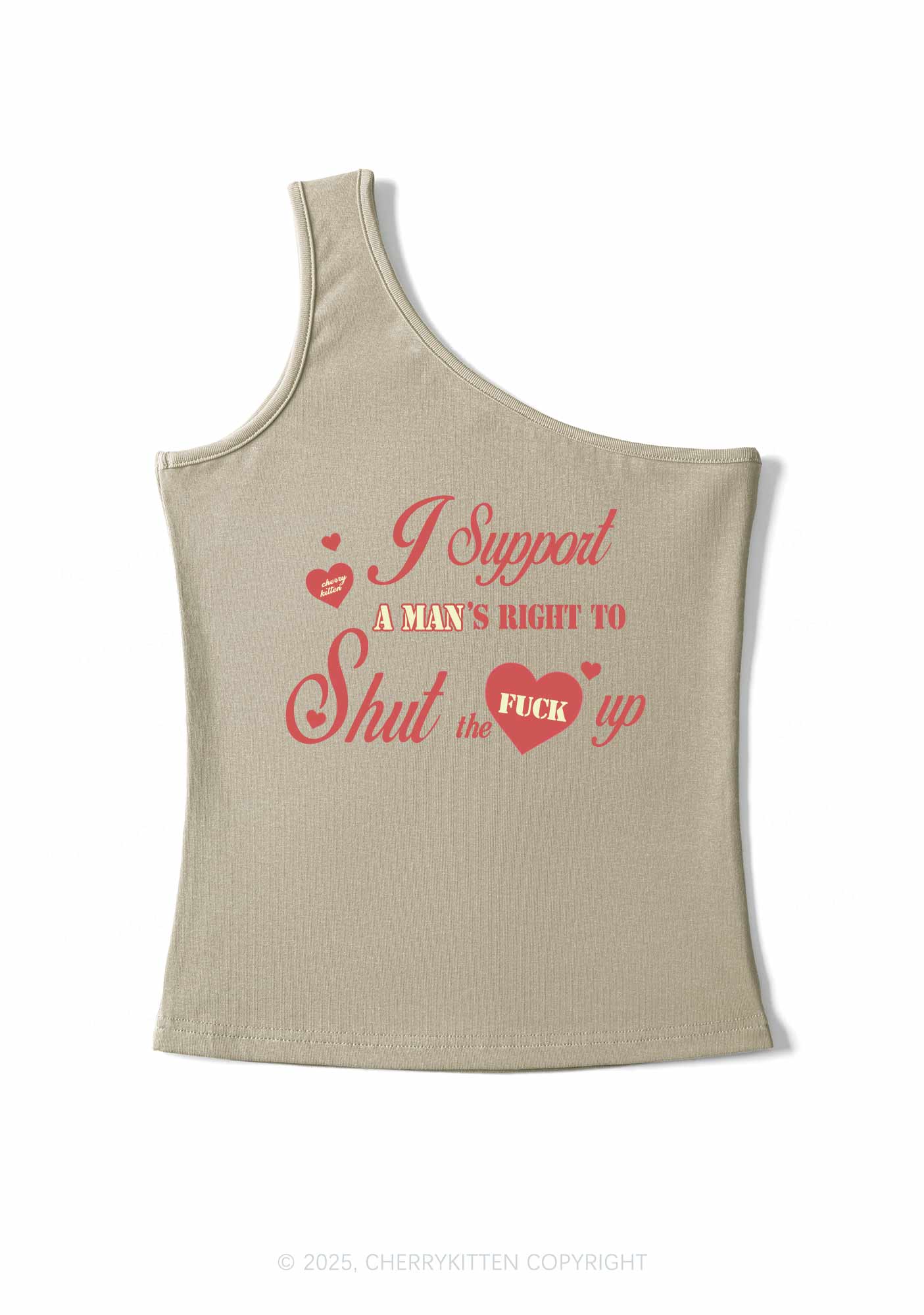 I Support A Mans Right Y2K One Shoulder Tank Top Cherrykitten - Image 6