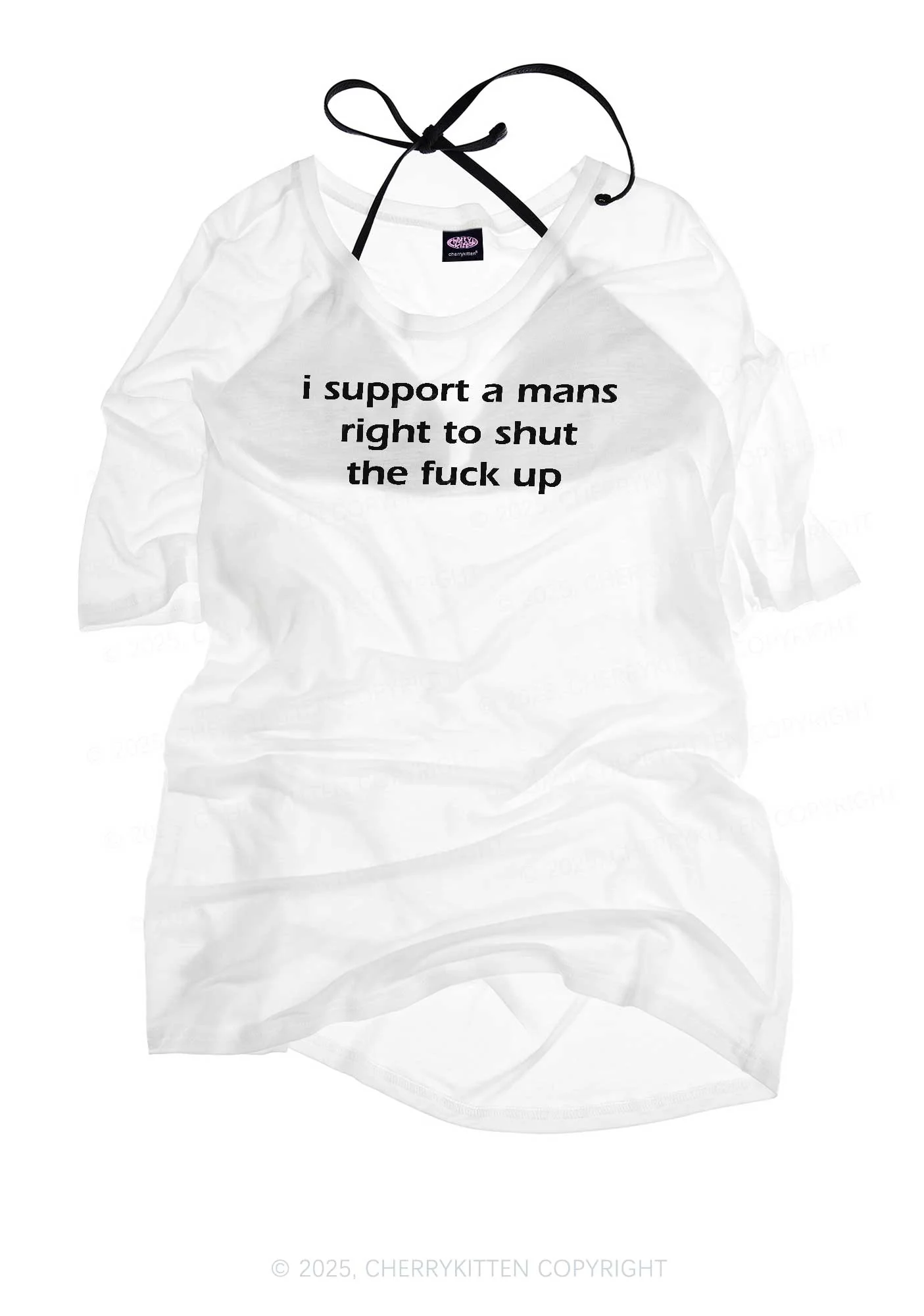 I Support A Mans Right  Y2K Sheer Boyfriend Tee Cherrykitten - Image 3
