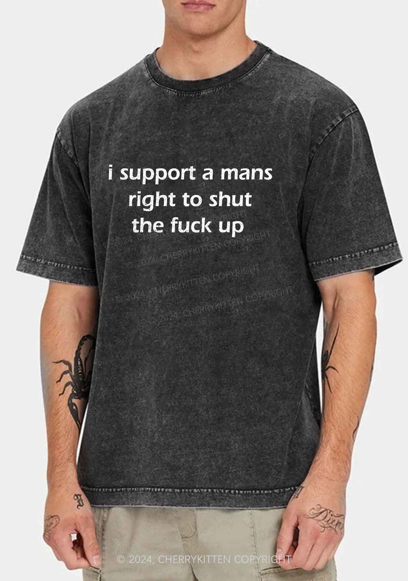 I Support A Mans Right Y2K Washed Tee Cherrykitten - Image 2