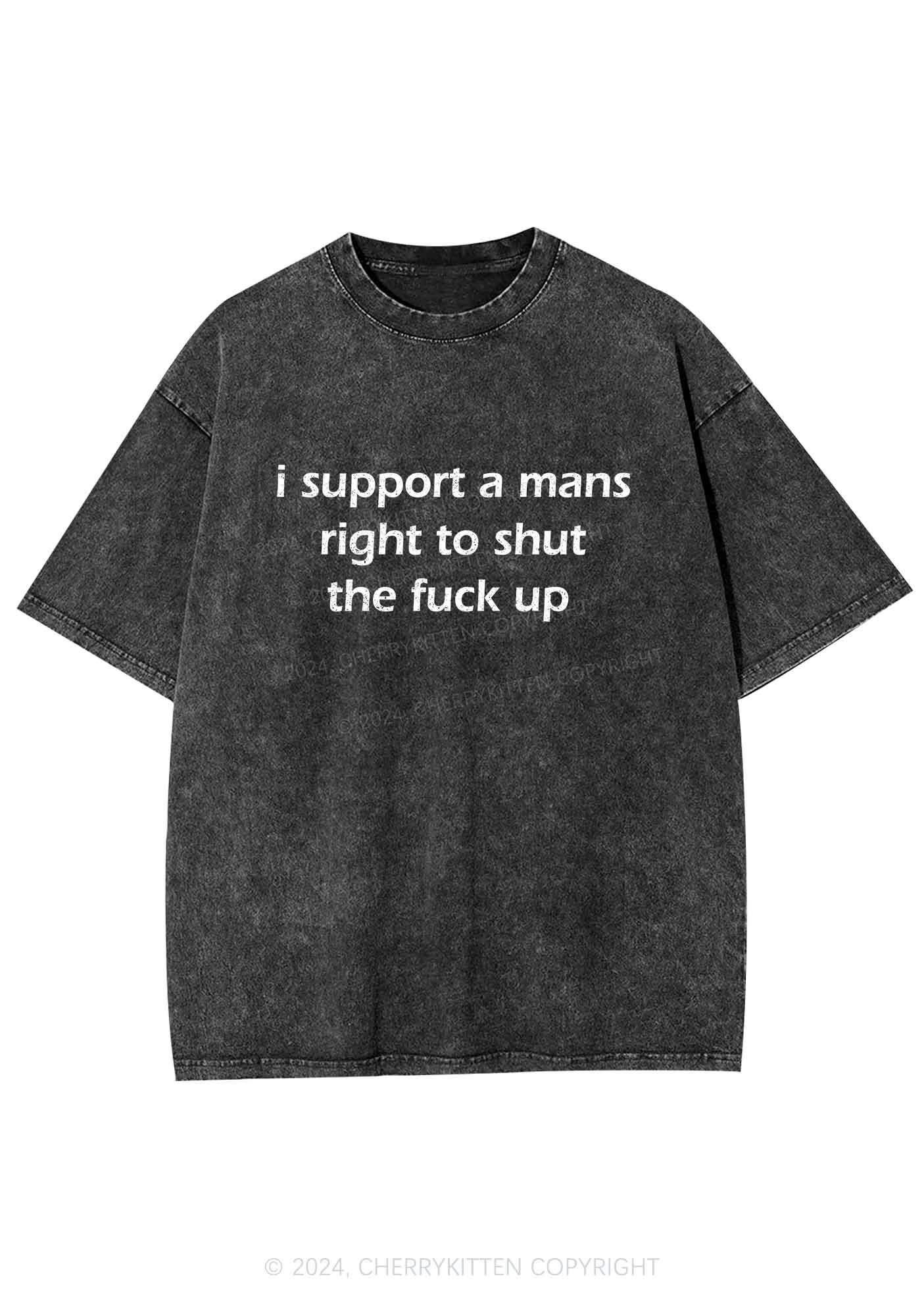 I Support A Mans Right Y2K Washed Tee Cherrykitten - Image 3