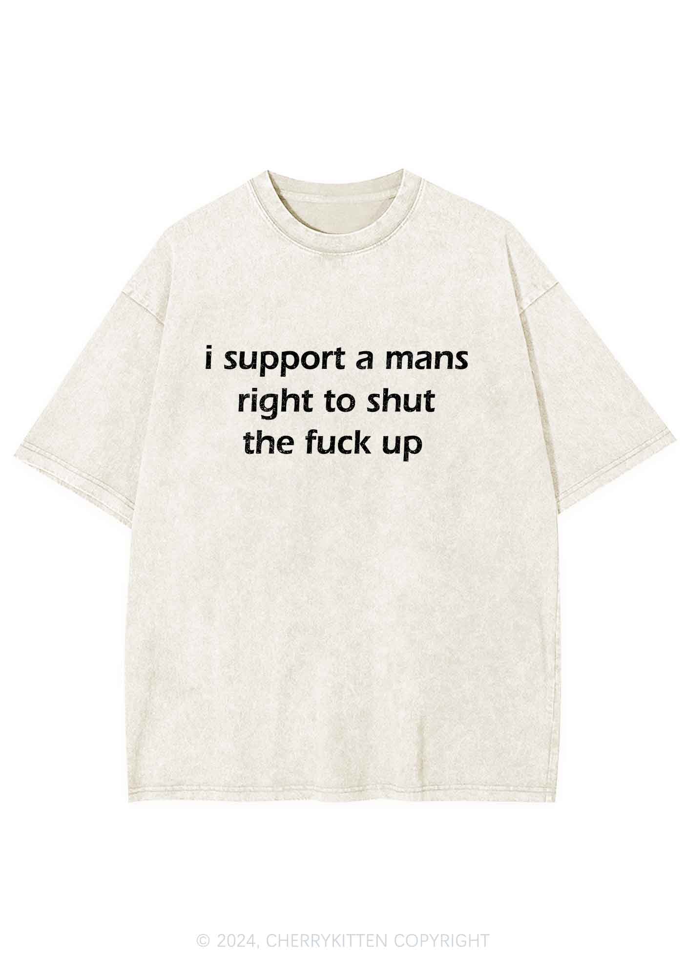 I Support A Mans Right Y2K Washed Tee Cherrykitten - Image 5