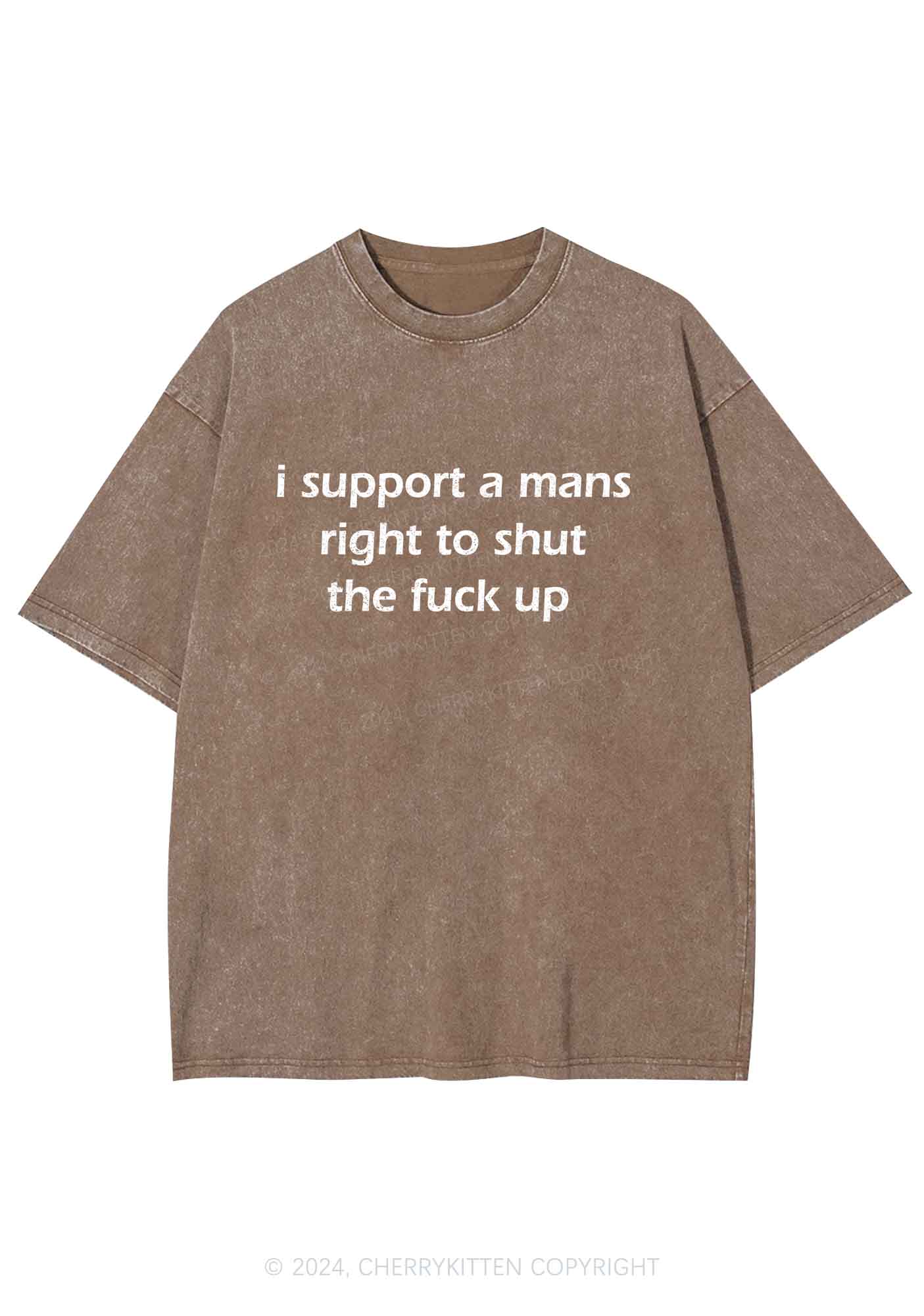 I Support A Mans Right Y2K Washed Tee Cherrykitten - Image 7