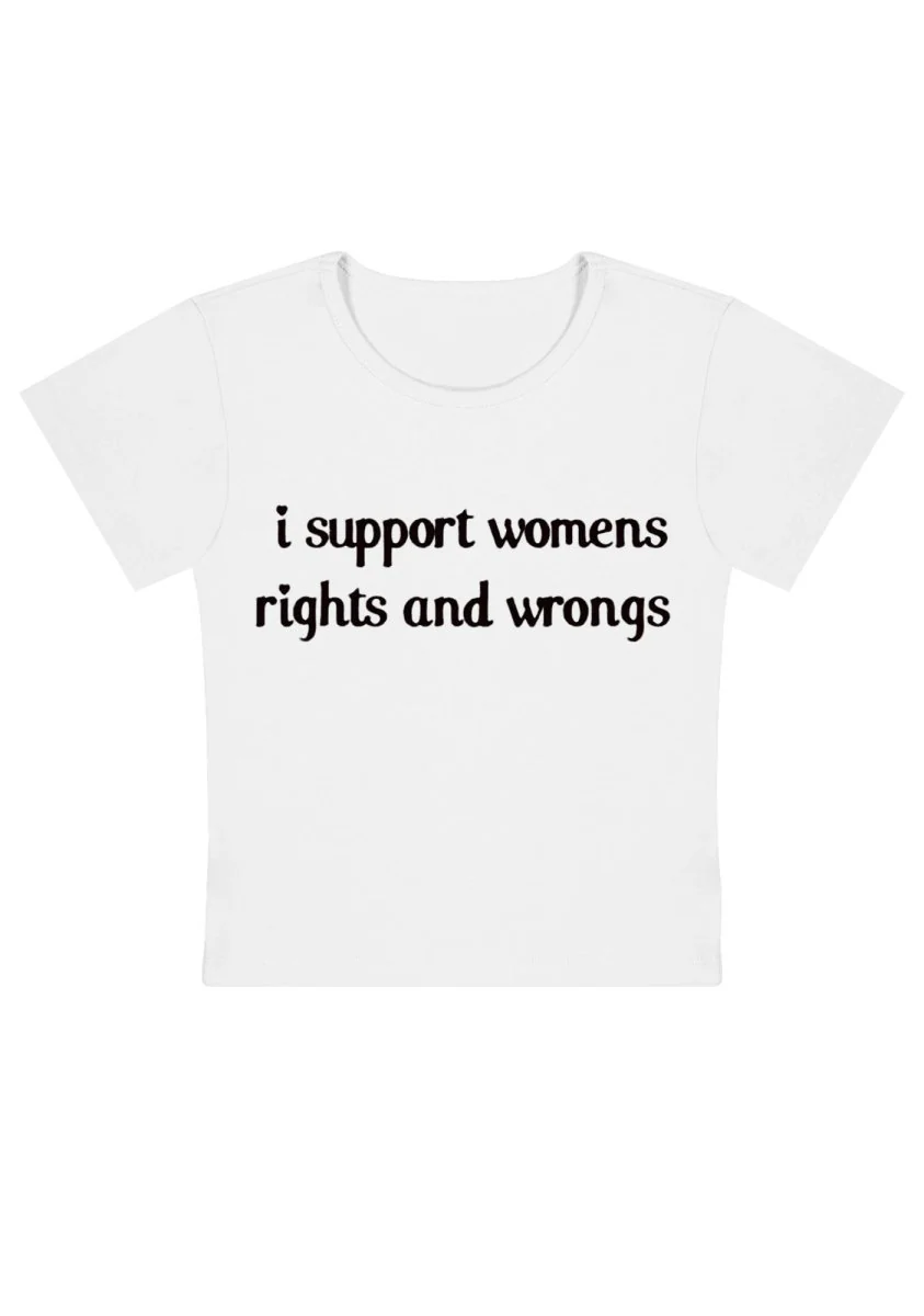 I Support Women Y2k Baby Tee - Image 3