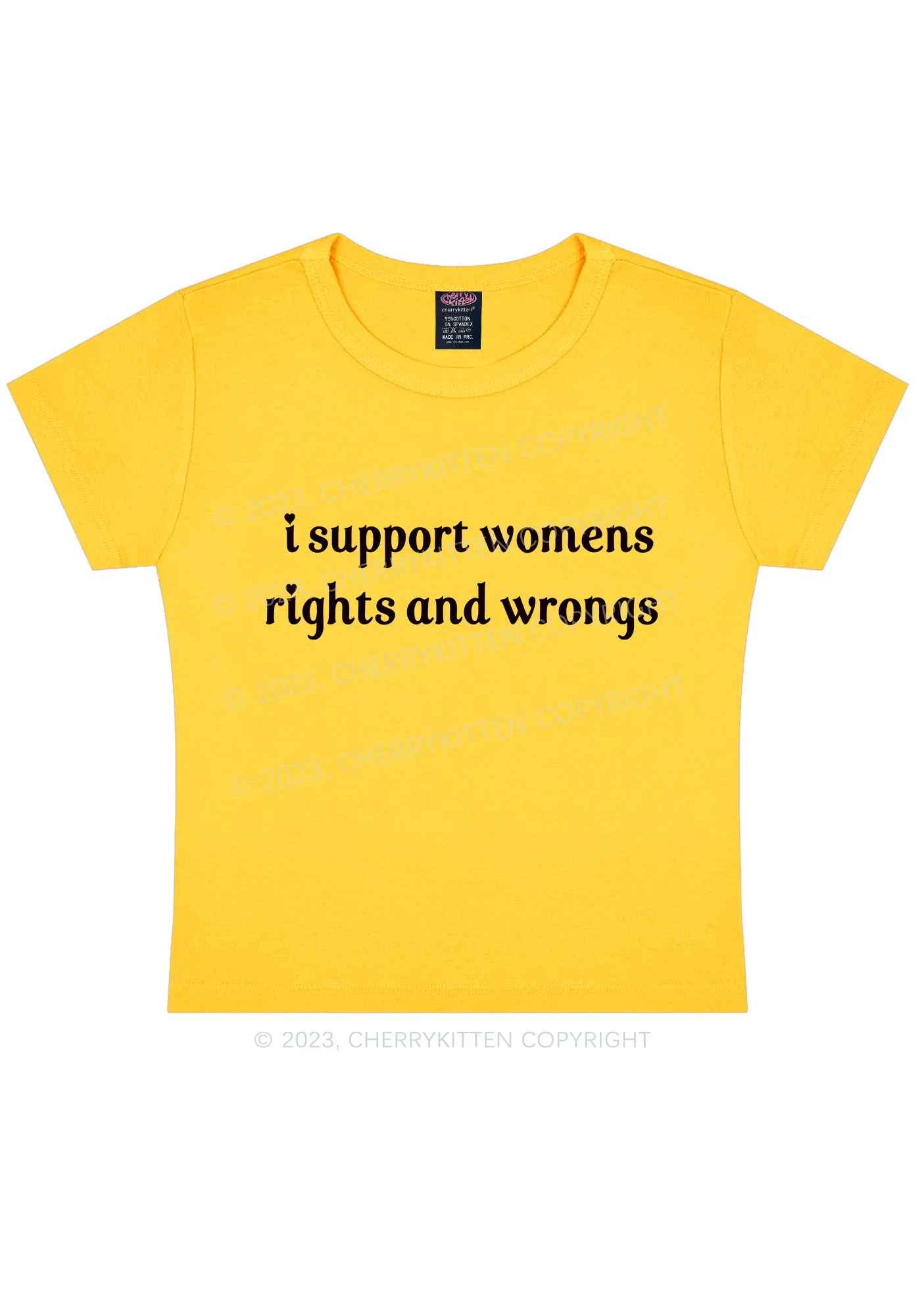I Support Women Y2k Baby Tee - Image 4