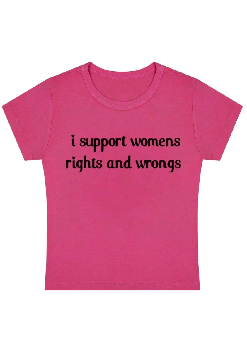 I Support Women Y2k Baby Tee - Image 7