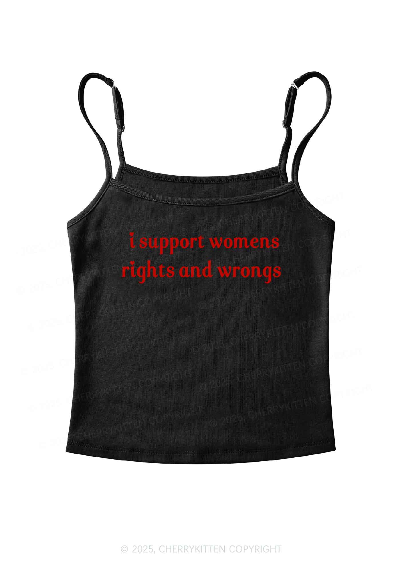 I Support Women Y2K Spaghetti Strap Cami Cherrykitten - Image 3