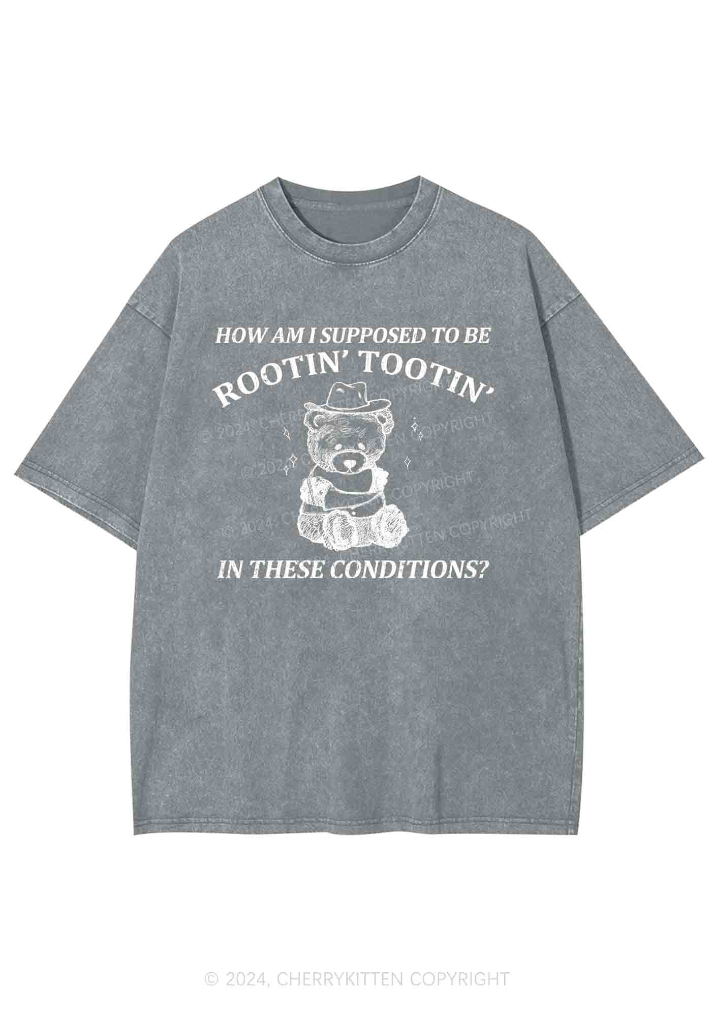 I Supposed To Be Rootin' Tootin' Y2K Washed Tee Cherrykitten - Image 7