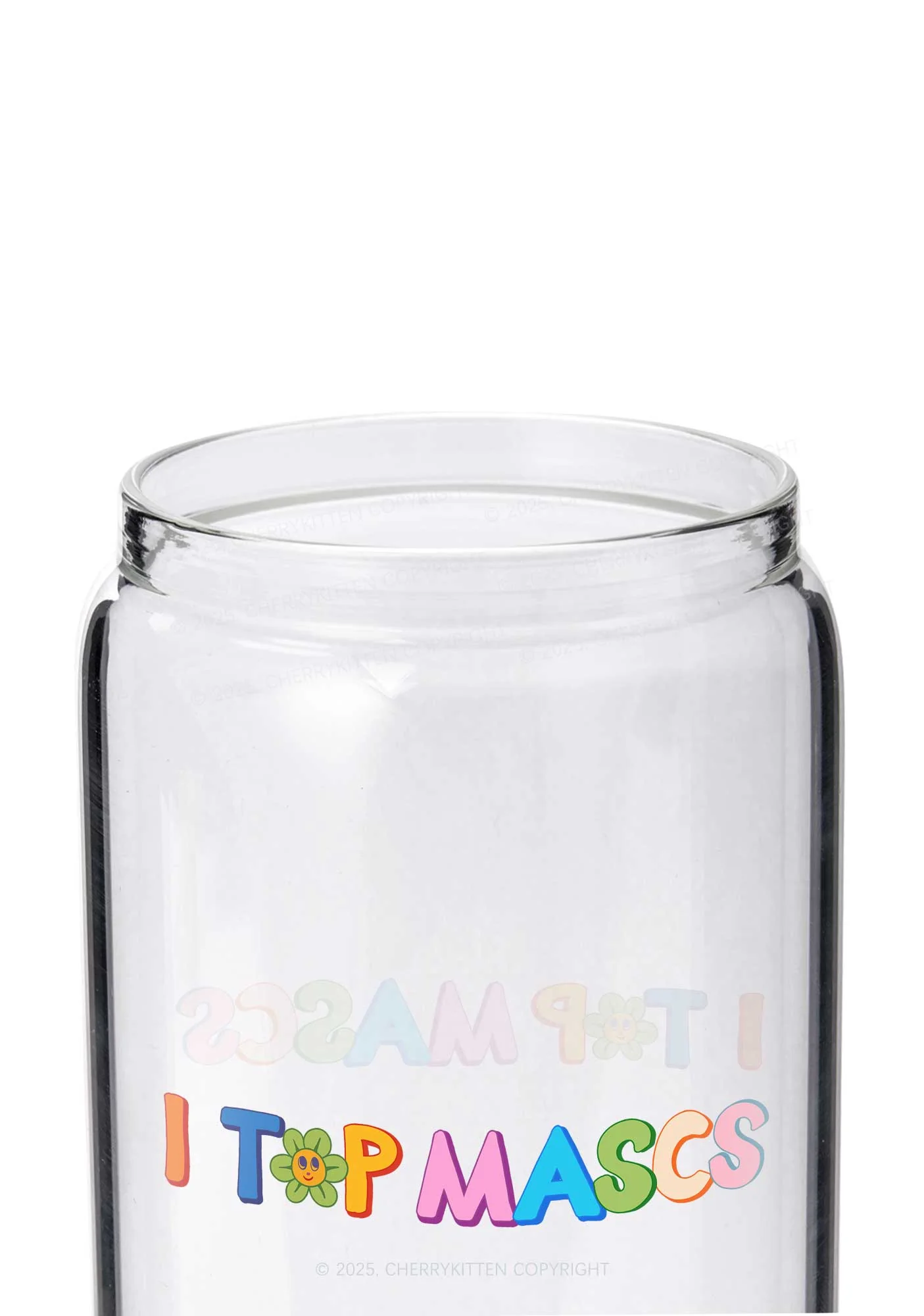 I Top Mascs Pride Y2K Printed Glass Cup Cherrykitten - Image 2