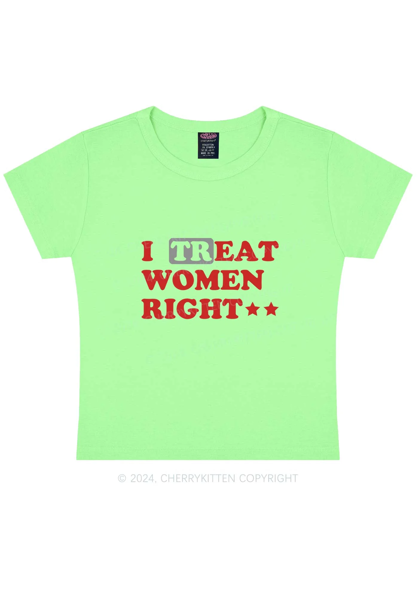 I Treat Women Right Y2K Baby Tee Cherrykitten - Image 10
