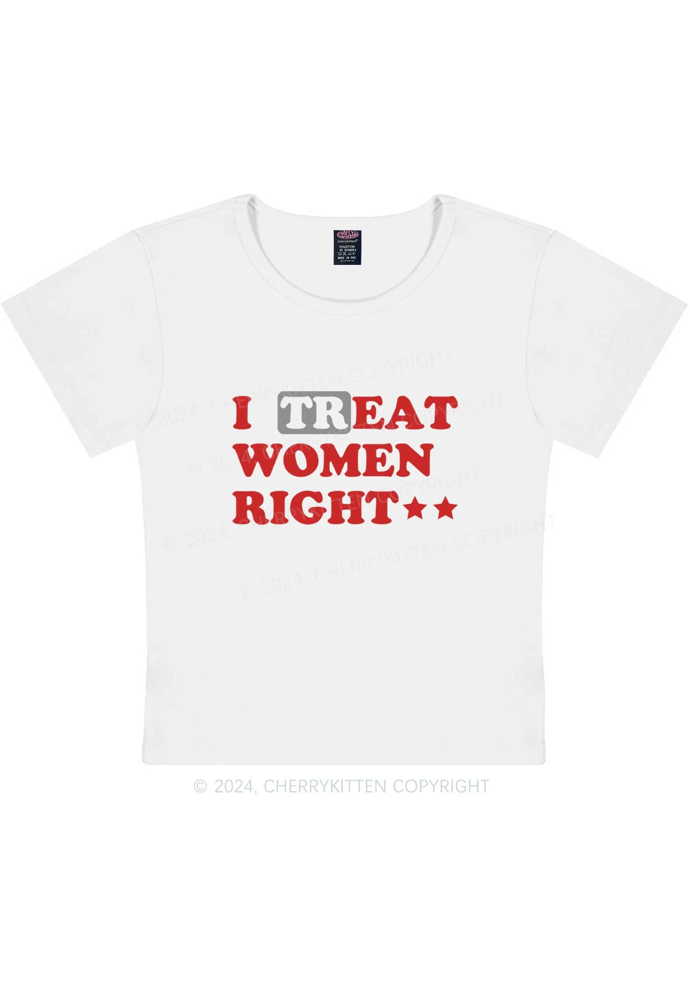 I Treat Women Right Y2K Baby Tee Cherrykitten - Image 5