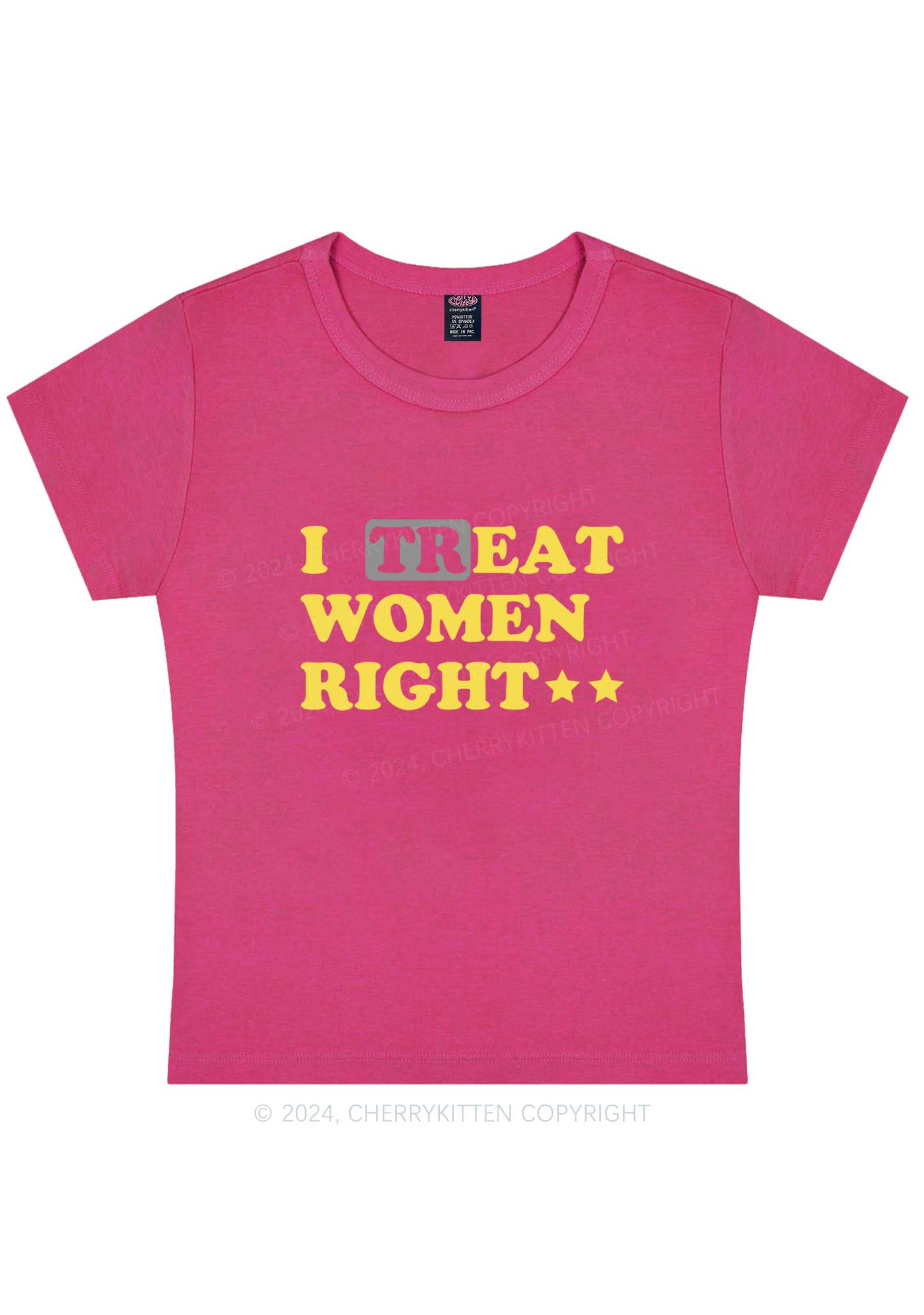 I Treat Women Right Y2K Baby Tee Cherrykitten - Image 8