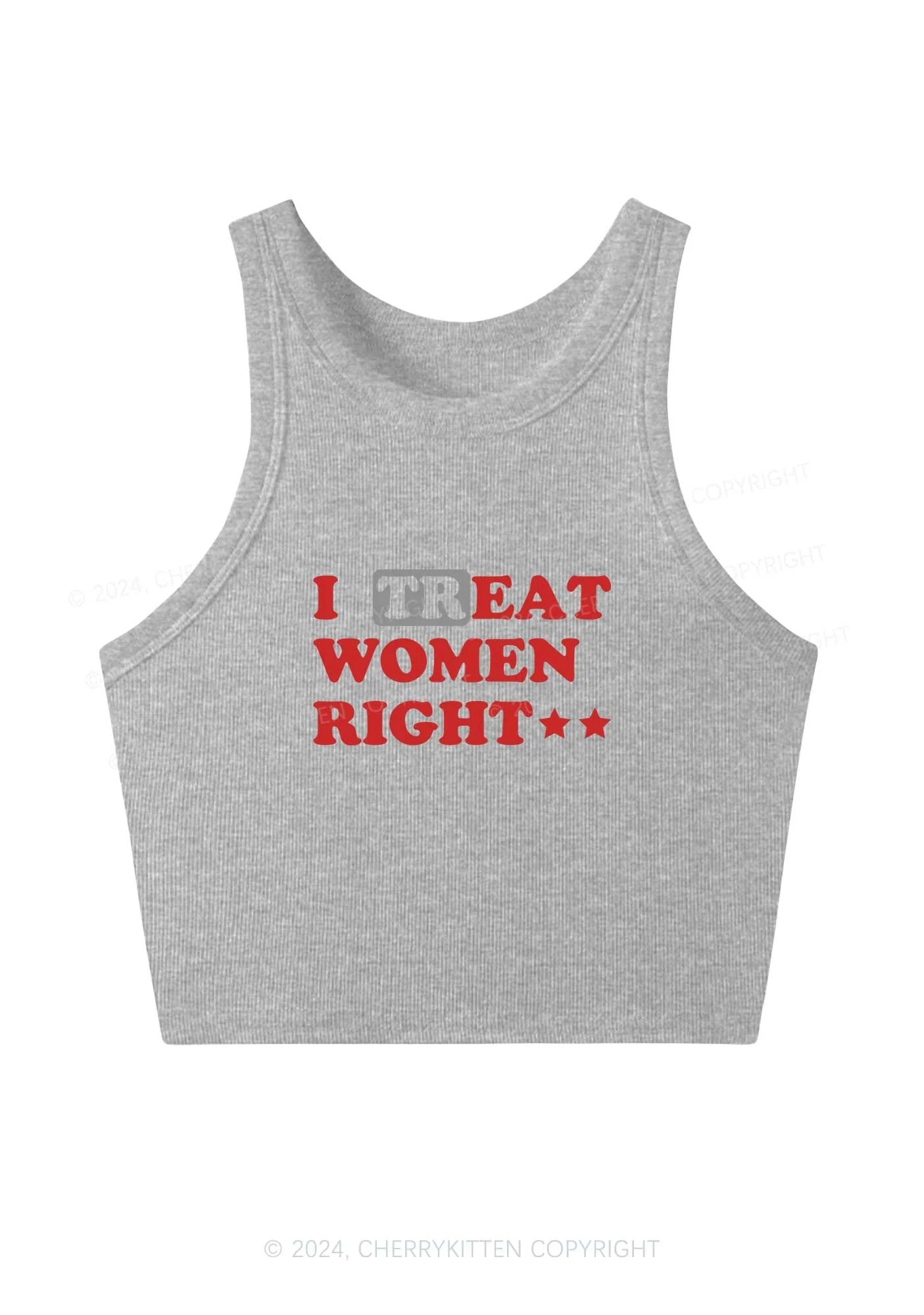 I Treat Women Right Y2K Crop Tank Top Cherrykitten - Image 3
