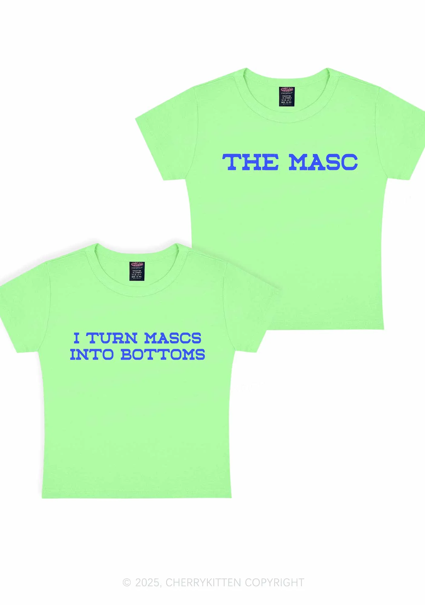 I Turn Mascs Into Bottoms Pride Y2K Valentine's Day Baby Tee Cherrykitten - Image 11