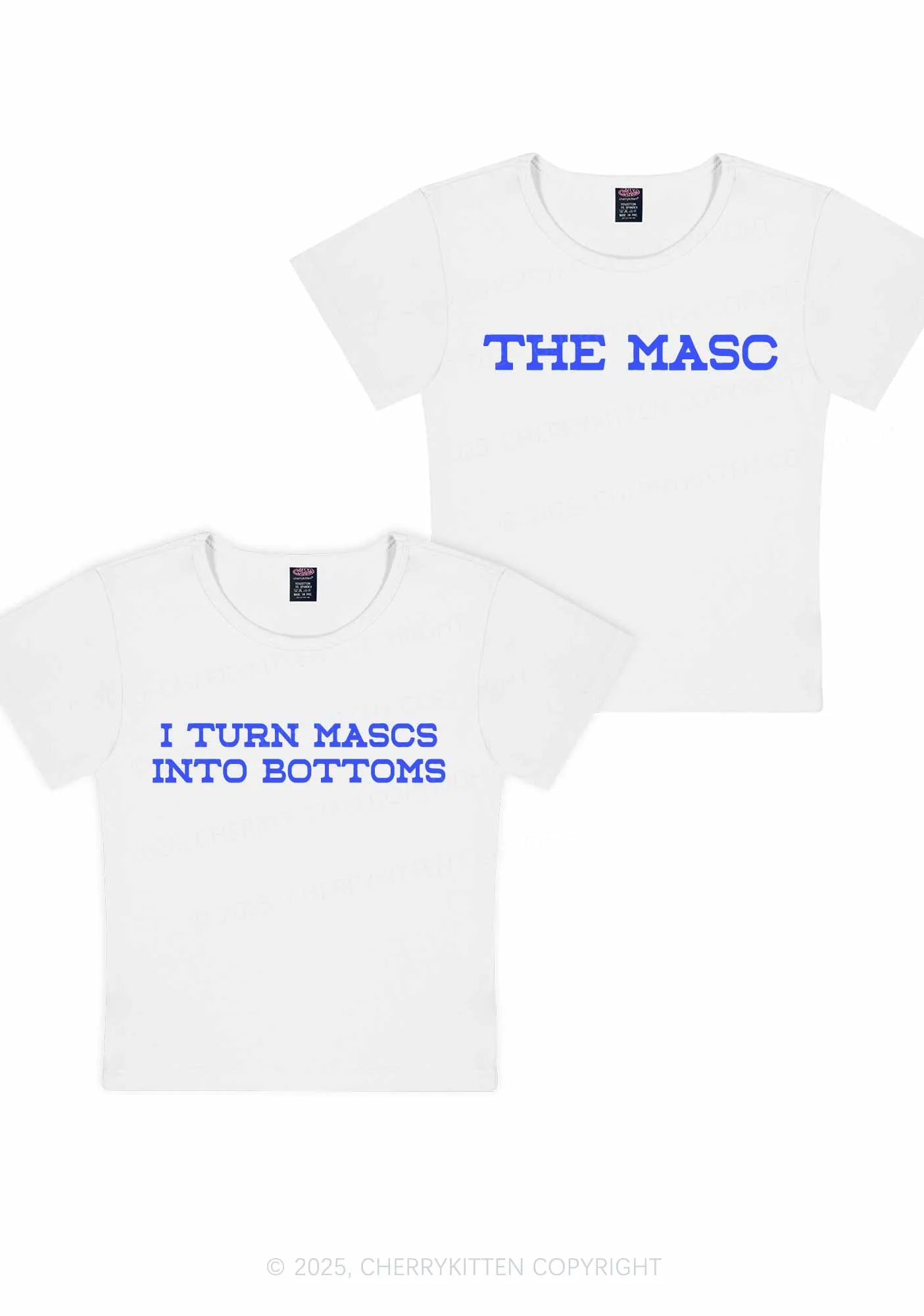 I Turn Mascs Into Bottoms Pride Y2K Valentine's Day Baby Tee Cherrykitten - Image 3