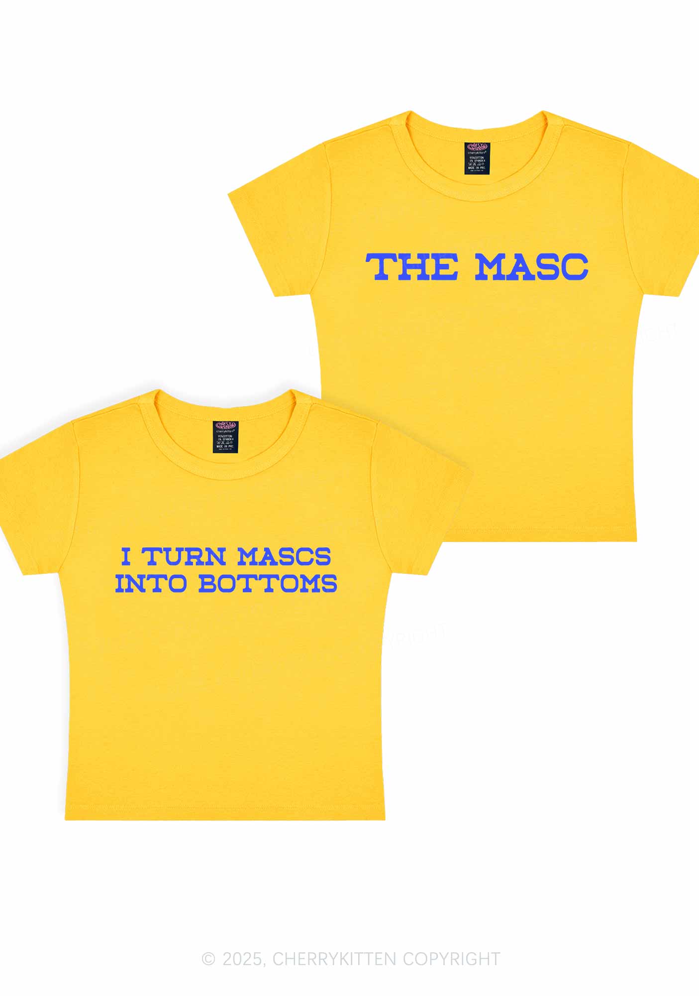I Turn Mascs Into Bottoms Pride Y2K Valentine's Day Baby Tee Cherrykitten - Image 4