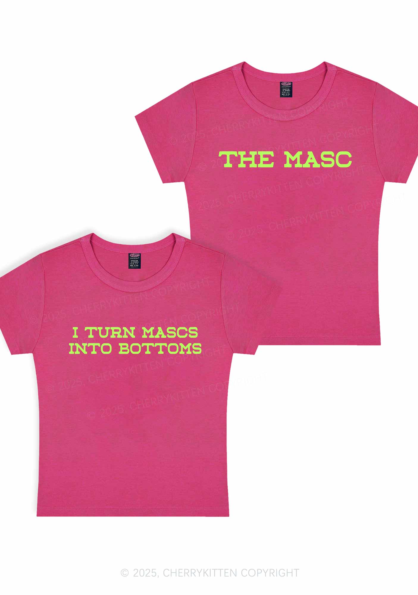 I Turn Mascs Into Bottoms Pride Y2K Valentine's Day Baby Tee Cherrykitten - Image 6