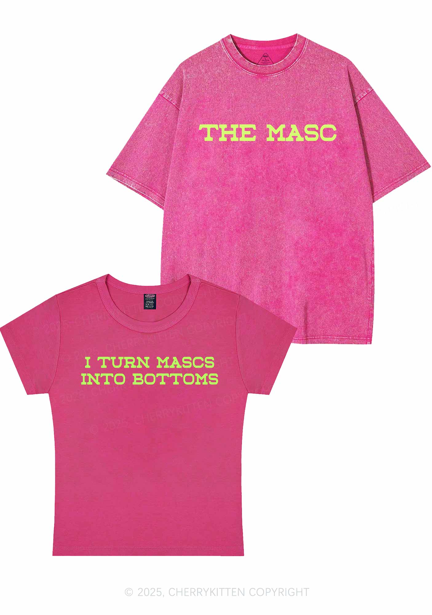 I Turn Mascs Into Bottoms Pride Y2K Valentine's Day Couple Shirt Cherrykitten - Image 6