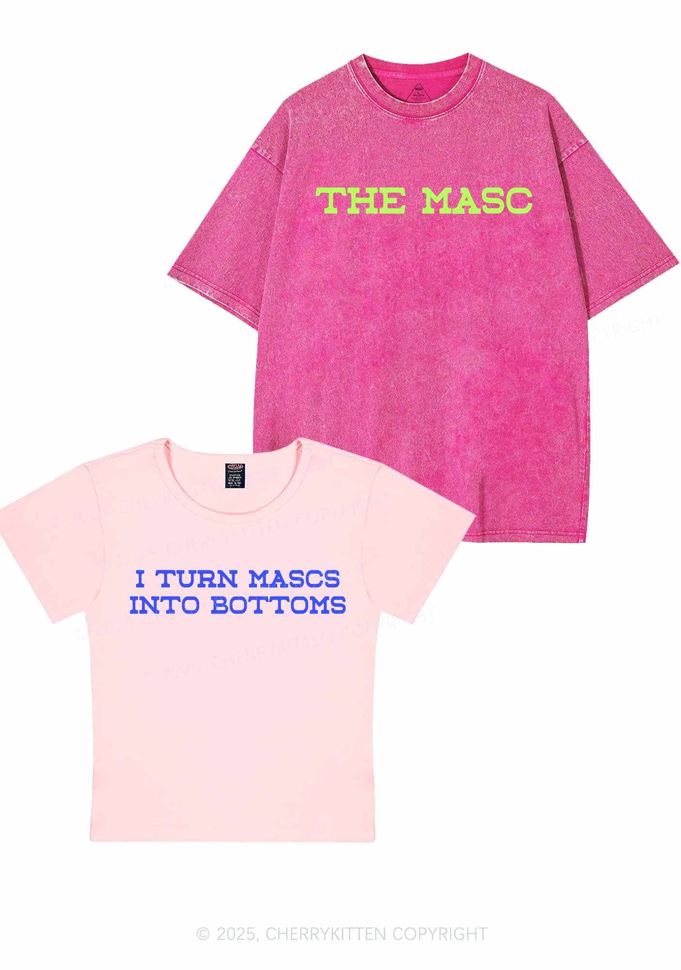 I Turn Mascs Into Bottoms Pride Y2K Valentine's Day Couple Shirt Cherrykitten - Image 9